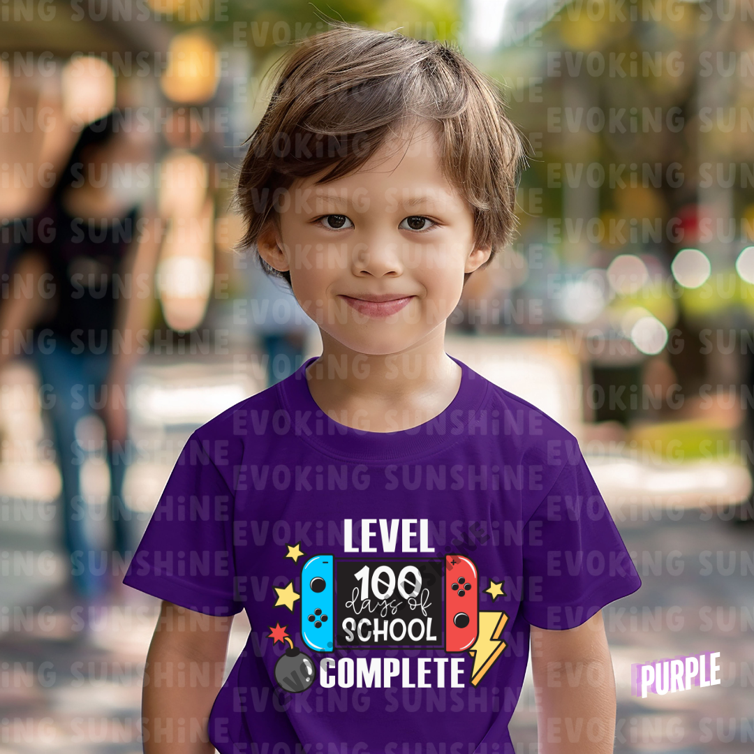 Level 100 Days Unlocked Shirt – Power Up Your Celebration! - Celebration School Shirt - Kids Heavy Cotton™ Tee