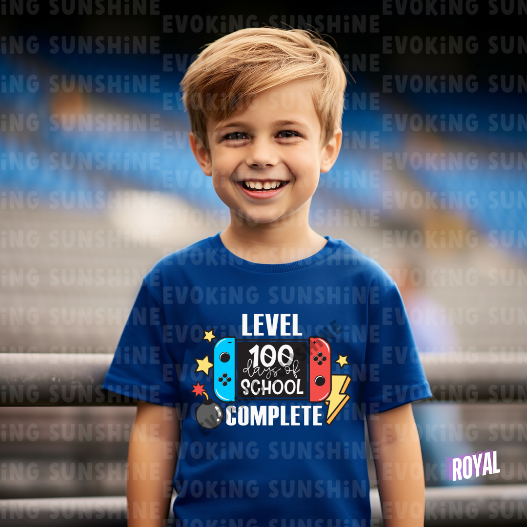 Level 100 Days Unlocked Shirt – Power Up Your Celebration! - Celebration School Shirt - Kids Heavy Cotton™ Tee