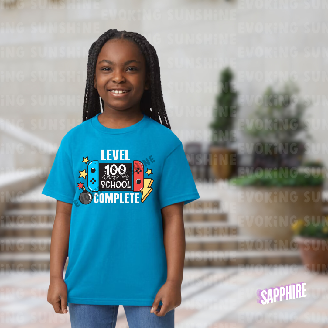 Level 100 Days Unlocked Shirt – Power Up Your Celebration! - Celebration School Shirt - Kids Heavy Cotton™ Tee