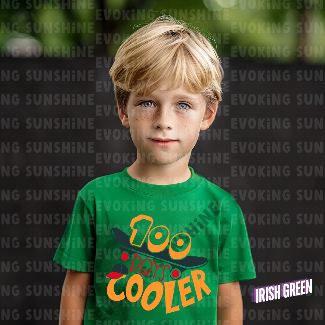 100 Days Cooler - Celebration School Shirt - Skateboard - Kids Heavy Cotton™ Tee