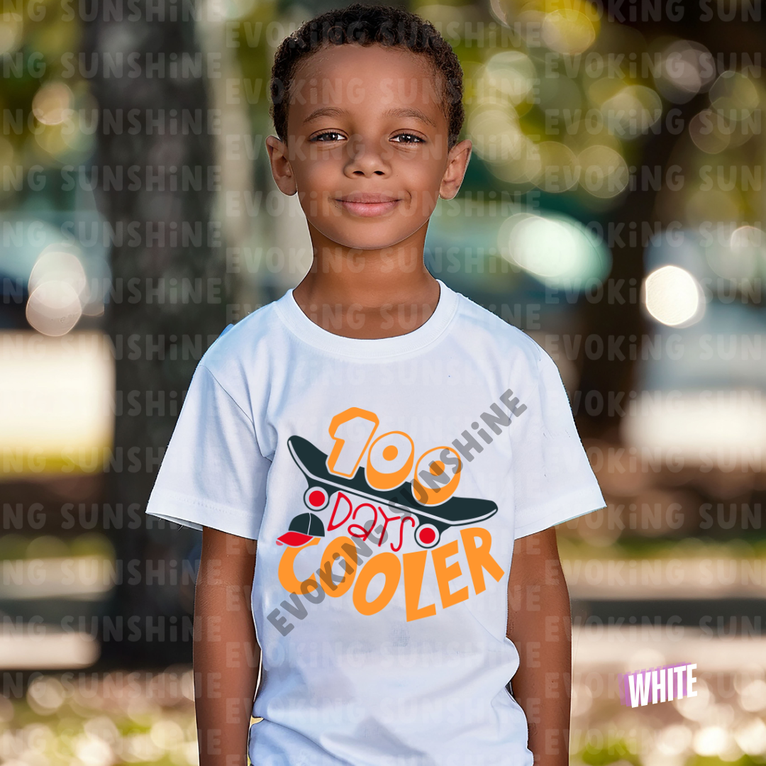 100 Days Cooler - Celebration School Shirt - Skateboard - Kids Heavy Cotton™ Tee