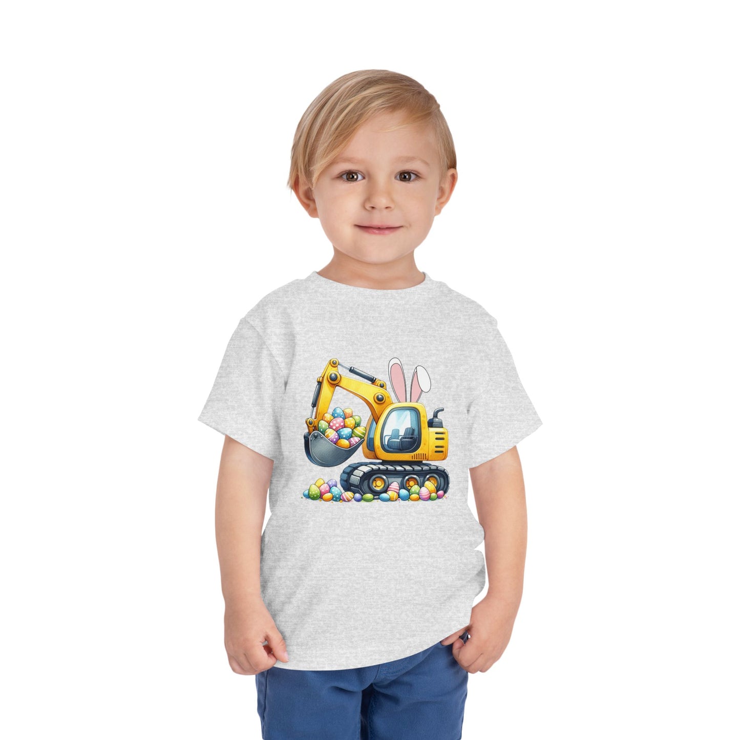 Toddler Easter Bunny Excavator Tee - Fun Spring Kids T-Shirt