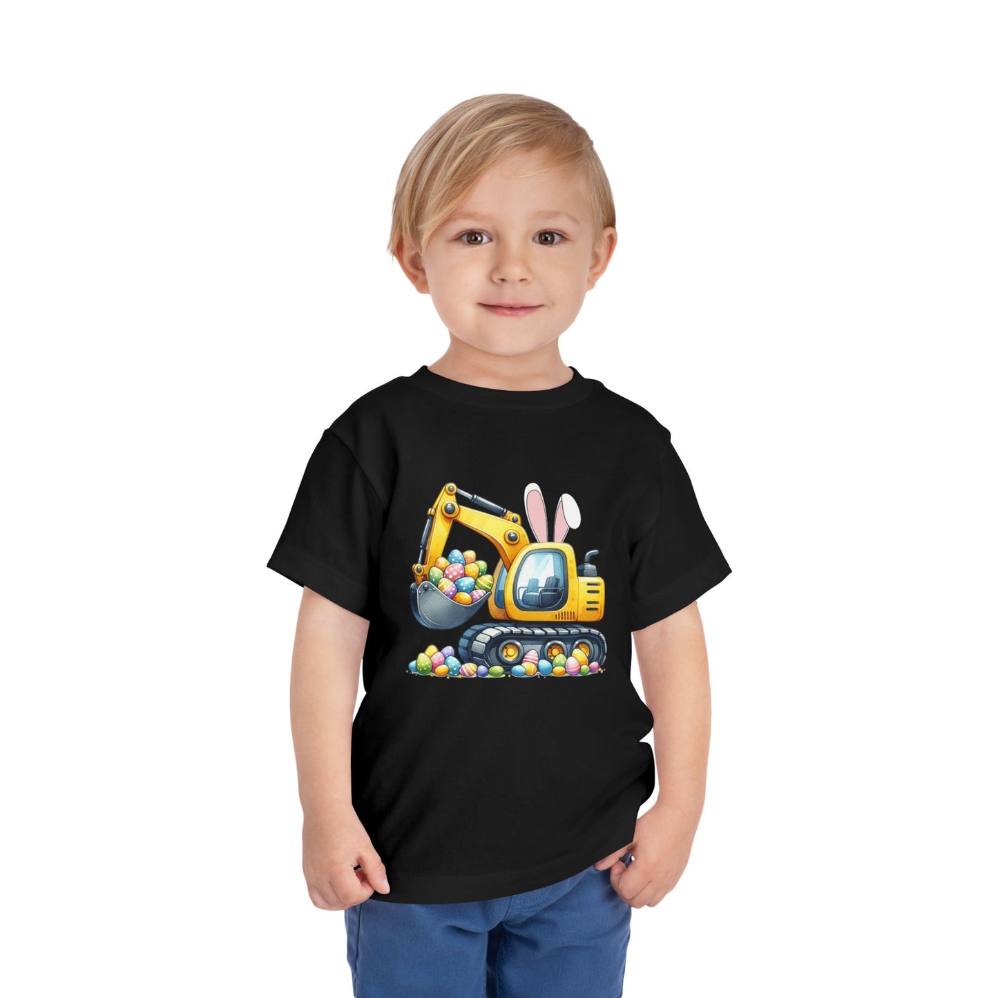 Toddler Easter Bunny Excavator Tee - Fun Spring Kids T-Shirt