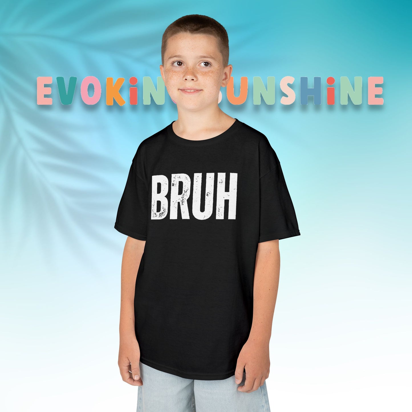 Kids Heavy Cotton™ Tee - Funny 'BRUH' Shirt for Boys & Girls, Casual Kids Wear, Gift for Birthdays, Anniversaries, Humor Apparel