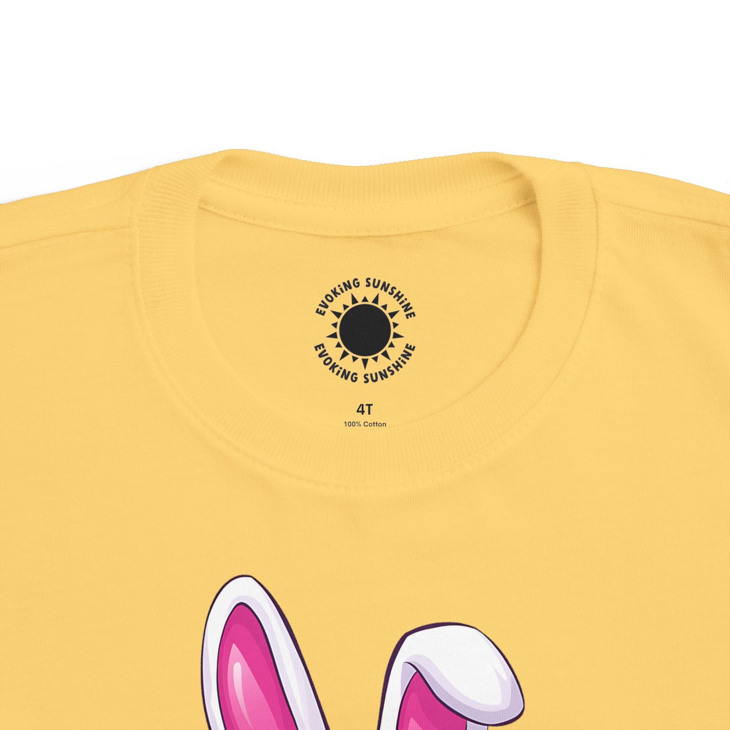 Personalized Cute Easter Bunny Toddler T-Shirt with Colorful Eggs