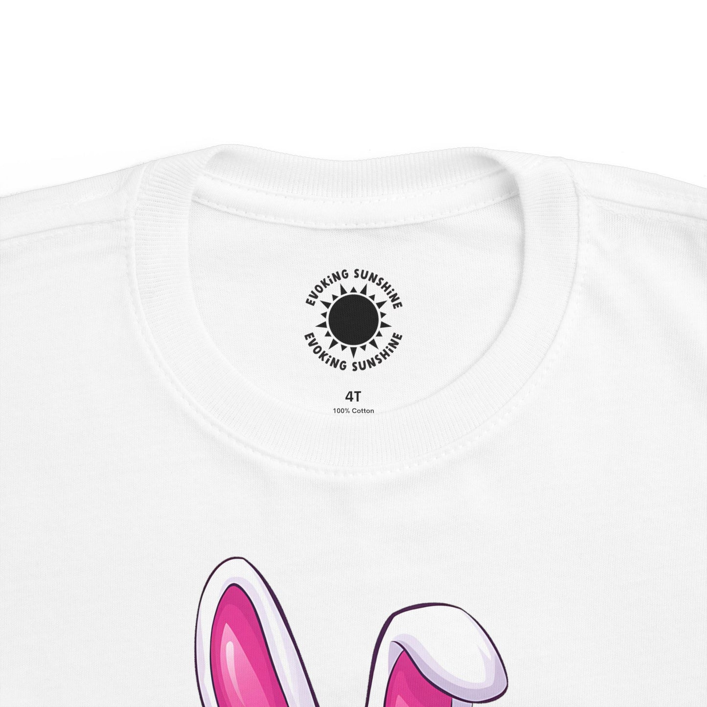 Personalized Cute Easter Bunny Toddler T-Shirt with Colorful Eggs