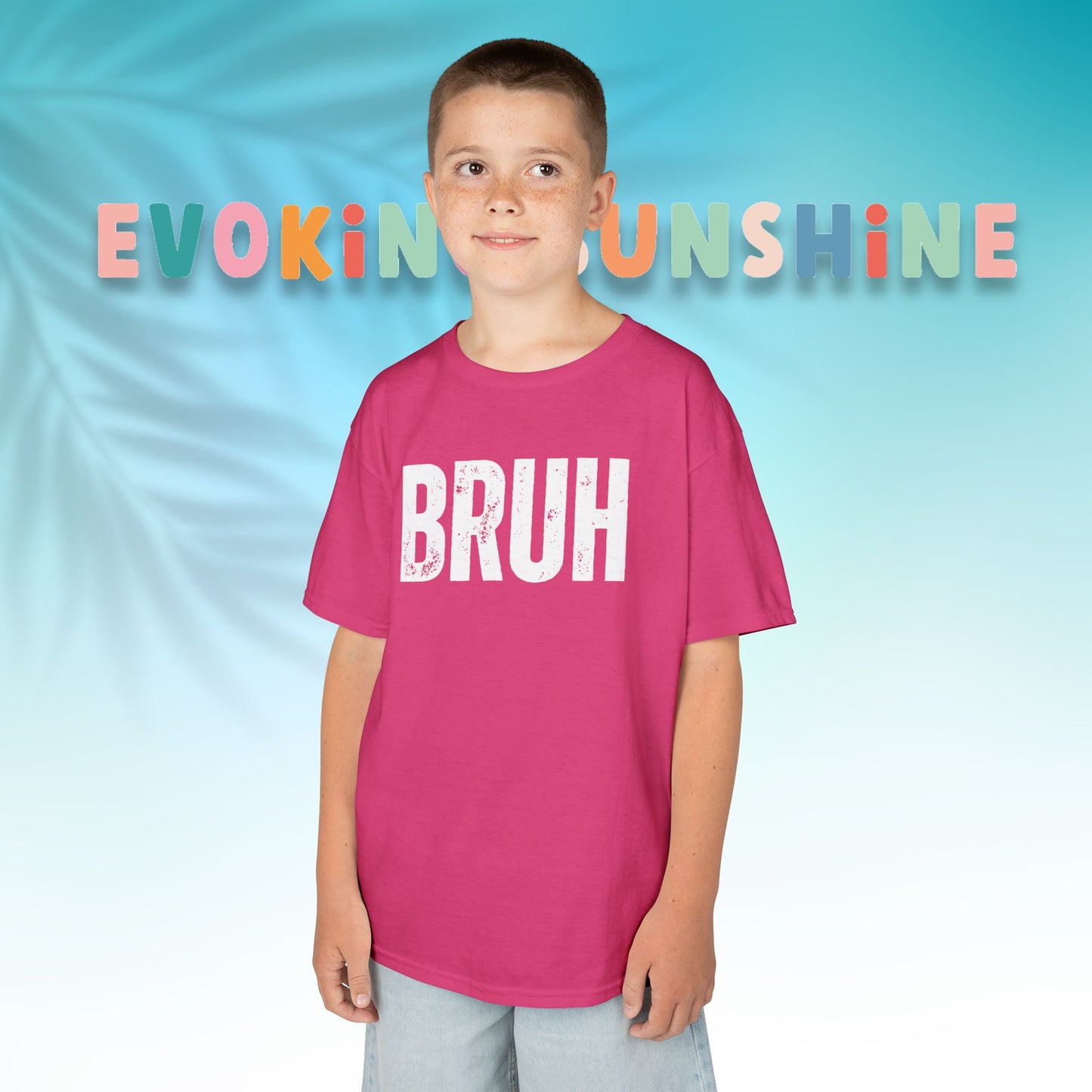 Kids Heavy Cotton™ Tee - Funny 'BRUH' Shirt for Boys & Girls, Casual Kids Wear, Gift for Birthdays, Anniversaries, Humor Apparel
