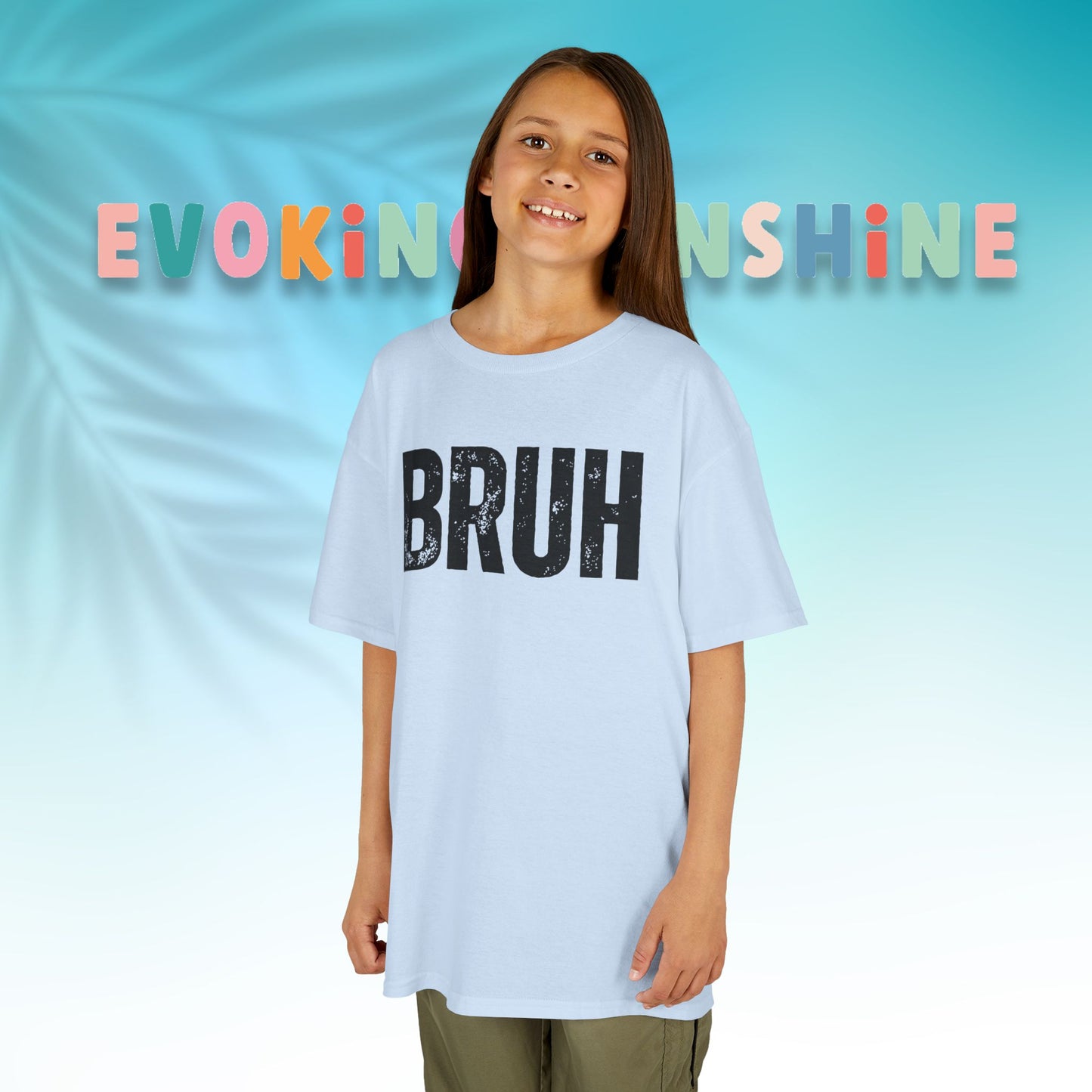 Kids Heavy Cotton™ Tee - Funny 'BRUH' Shirt for Boys & Girls, Casual Kids Wear, Gift for Birthdays, Anniversaries, Humor Apparel