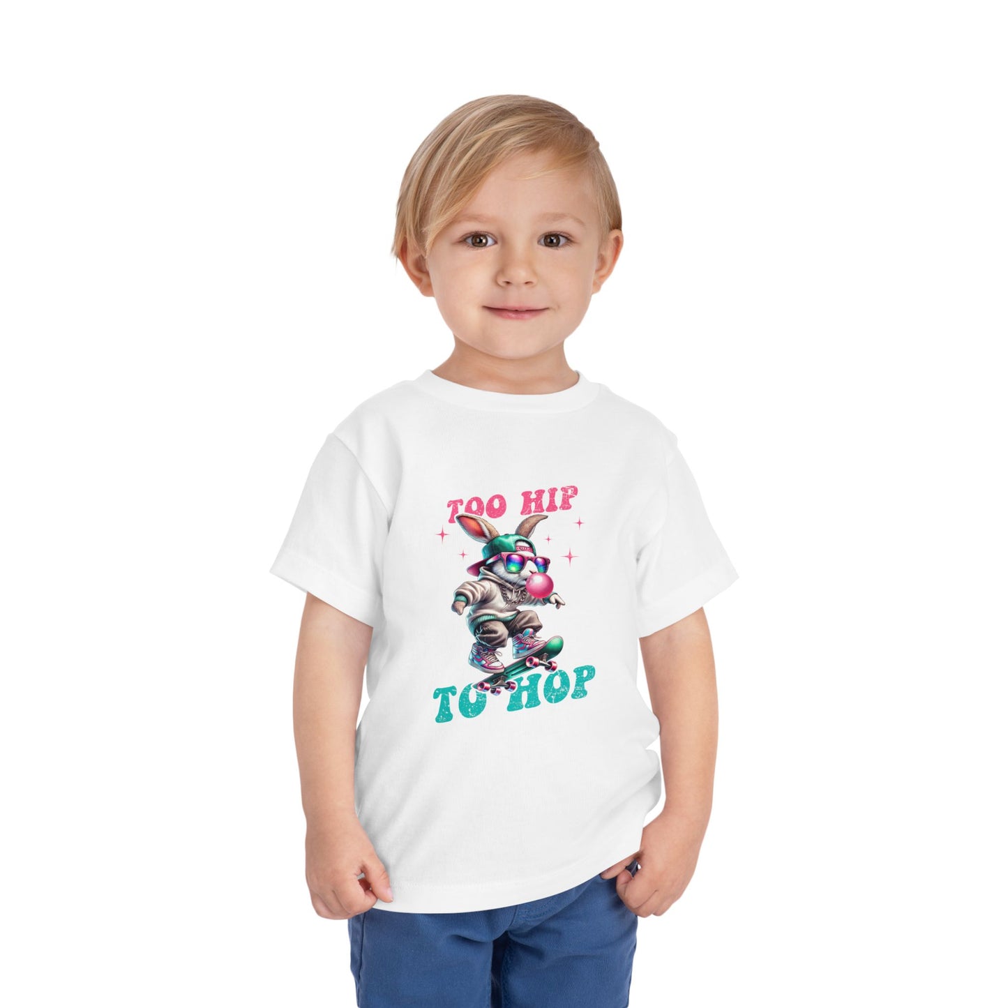 Cool Toddler Skateboard Tee - "Too Hip To Hop"