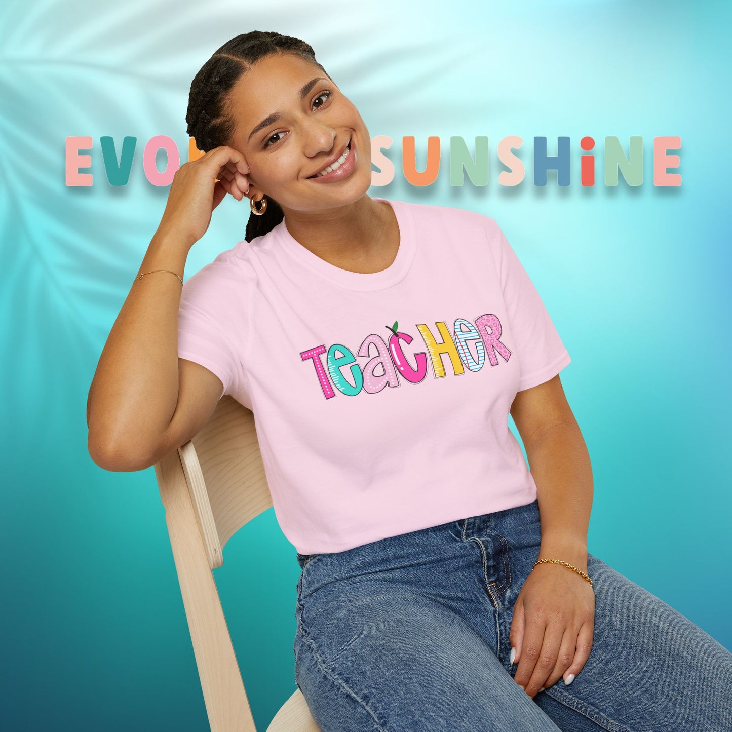 Colorful Teacher T-Shirt, Gift for Teachers, Cute Appreciation Shirt, Back to School Tee, Classroom Outfit, Teacher Gifts