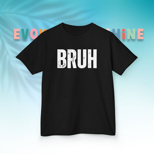 Kids Heavy Cotton™ Tee - Funny 'BRUH' Shirt for Boys & Girls, Casual Kids Wear, Gift for Birthdays, Anniversaries, Humor Apparel