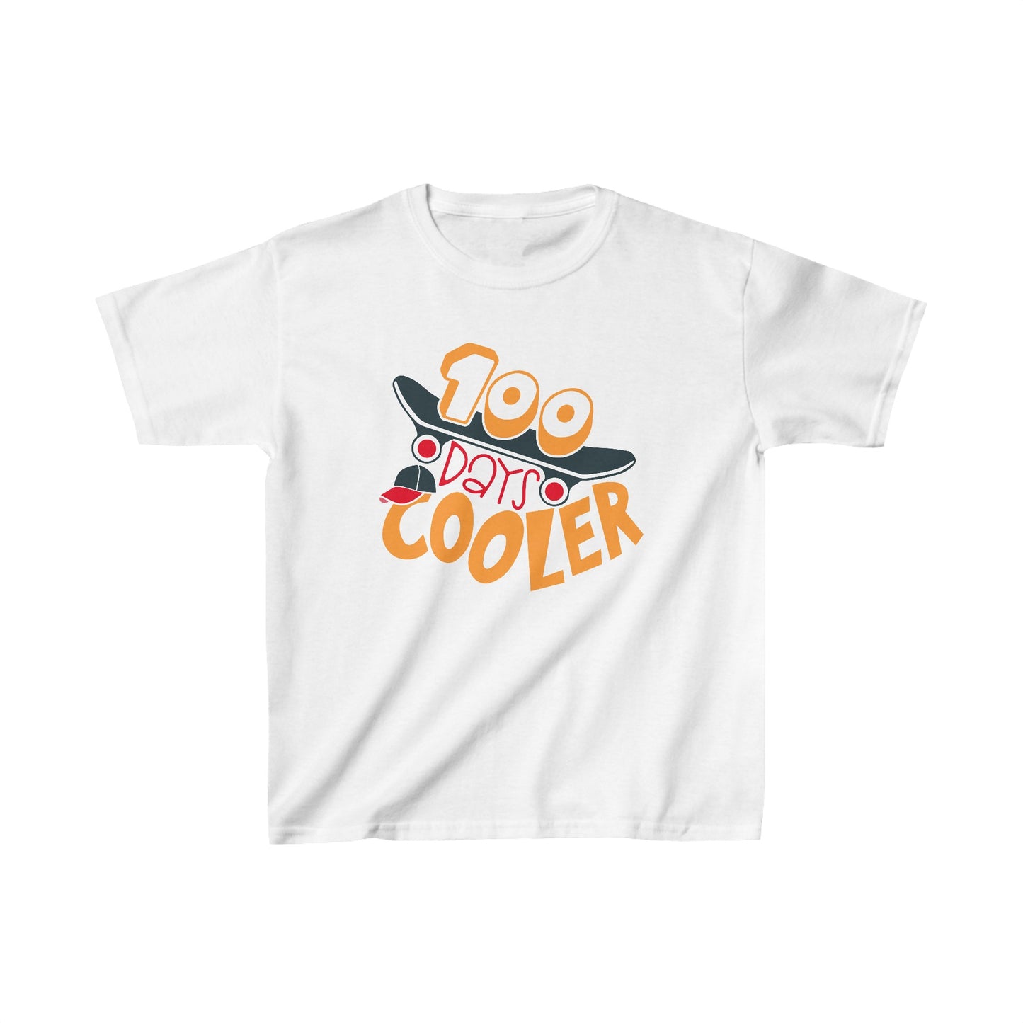 100 Days Cooler - Celebration School Shirt - Skateboard - Kids Heavy Cotton™ Tee