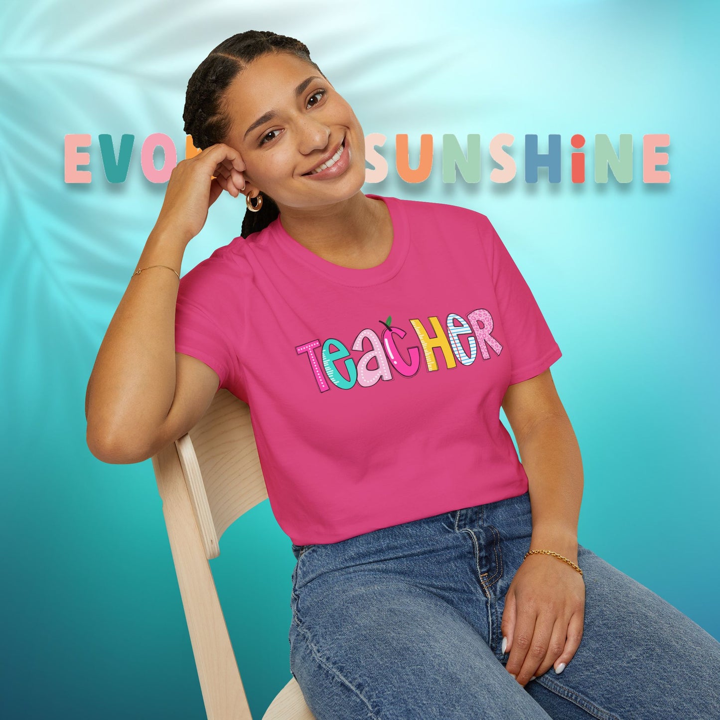 Colorful Teacher T-Shirt, Gift for Teachers, Cute Appreciation Shirt, Back to School Tee, Classroom Outfit, Teacher Gifts