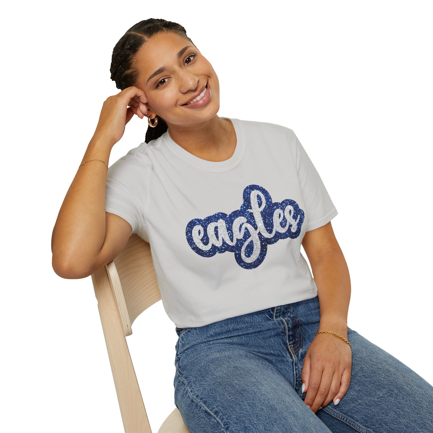 Eagles Faux Glitter Spirit T-Shirt - School - Sports - Celebration - Fan Shirt