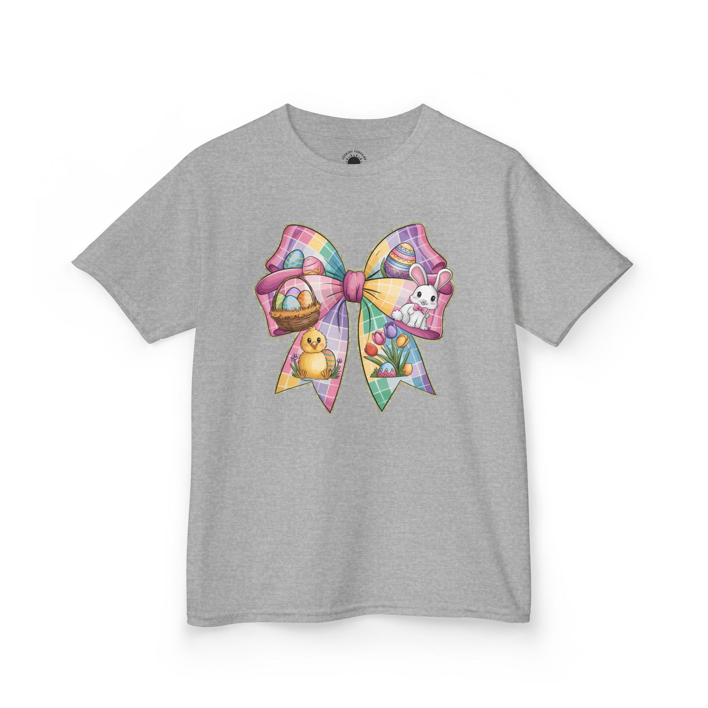 Easter Bunny Kids Tee - Cute Colorful Bow Design