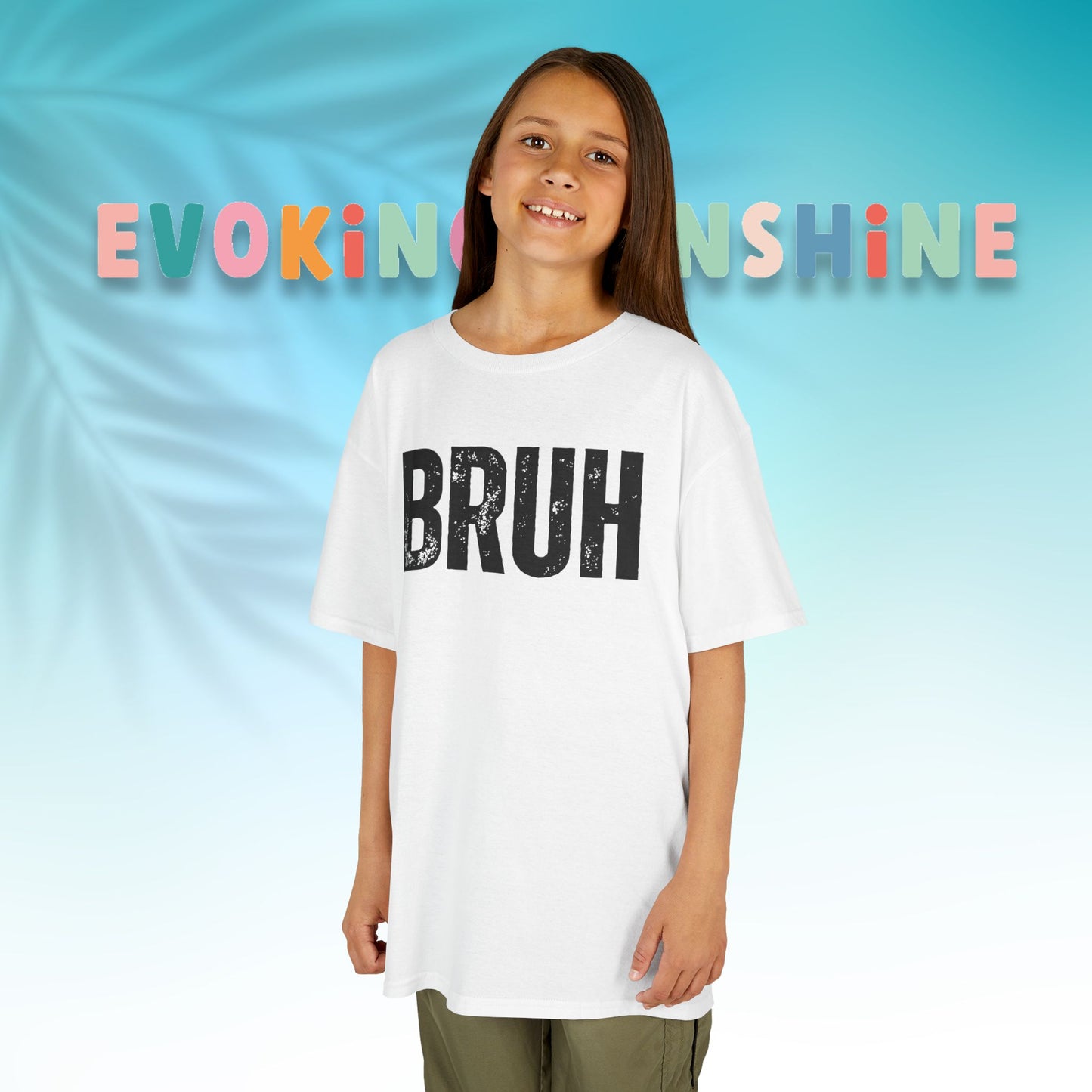 Kids Heavy Cotton™ Tee - Funny 'BRUH' Shirt for Boys & Girls, Casual Kids Wear, Gift for Birthdays, Anniversaries, Humor Apparel