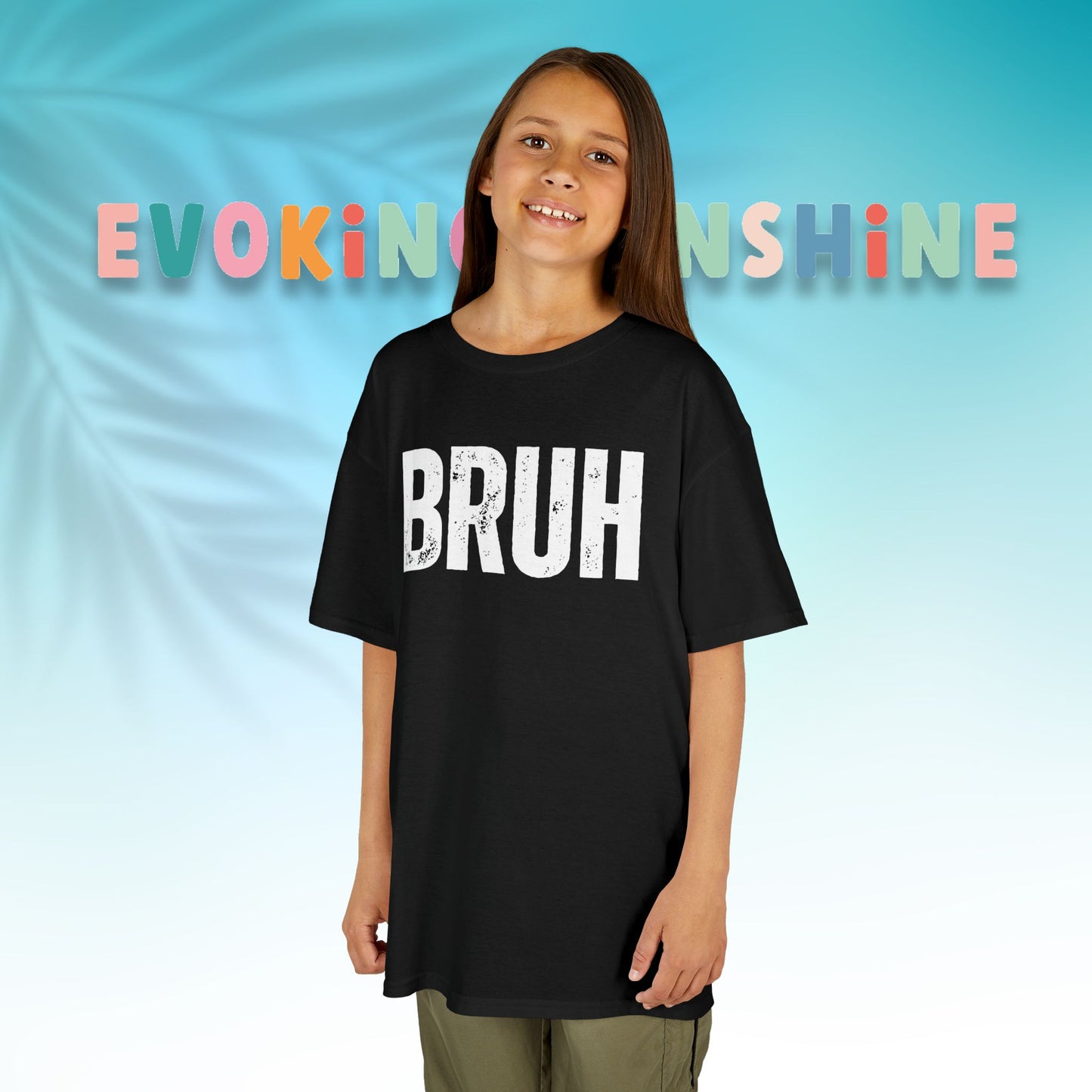 Kids Heavy Cotton™ Tee - Funny 'BRUH' Shirt for Boys & Girls, Casual Kids Wear, Gift for Birthdays, Anniversaries, Humor Apparel