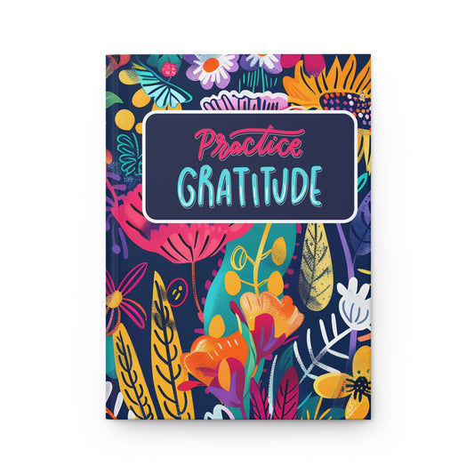 Gratitude Journal, Hardcover Journal Matte, Bold Floral Print, Lined Pages, Botanical Notebook, Inspirational Diary, Gift for Her, Grateful