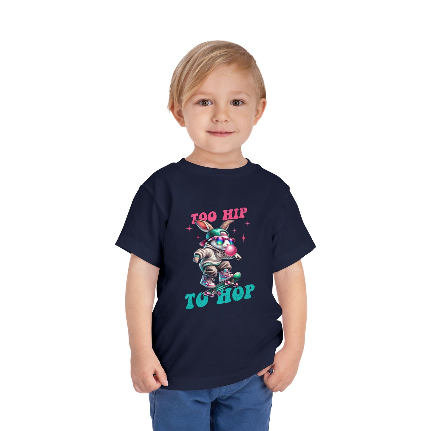 Cool Toddler Skateboard Tee - "Too Hip To Hop"