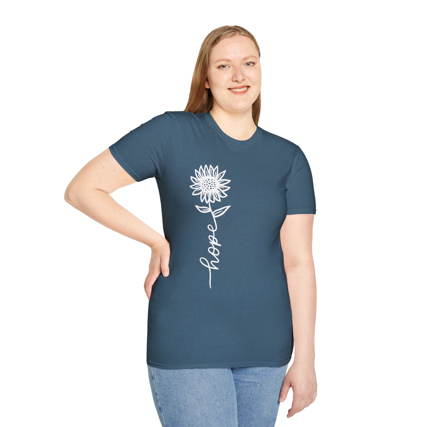Hope-Inspired Unisex Softstyle T-Shirt - Floral Design for Everyday Wear