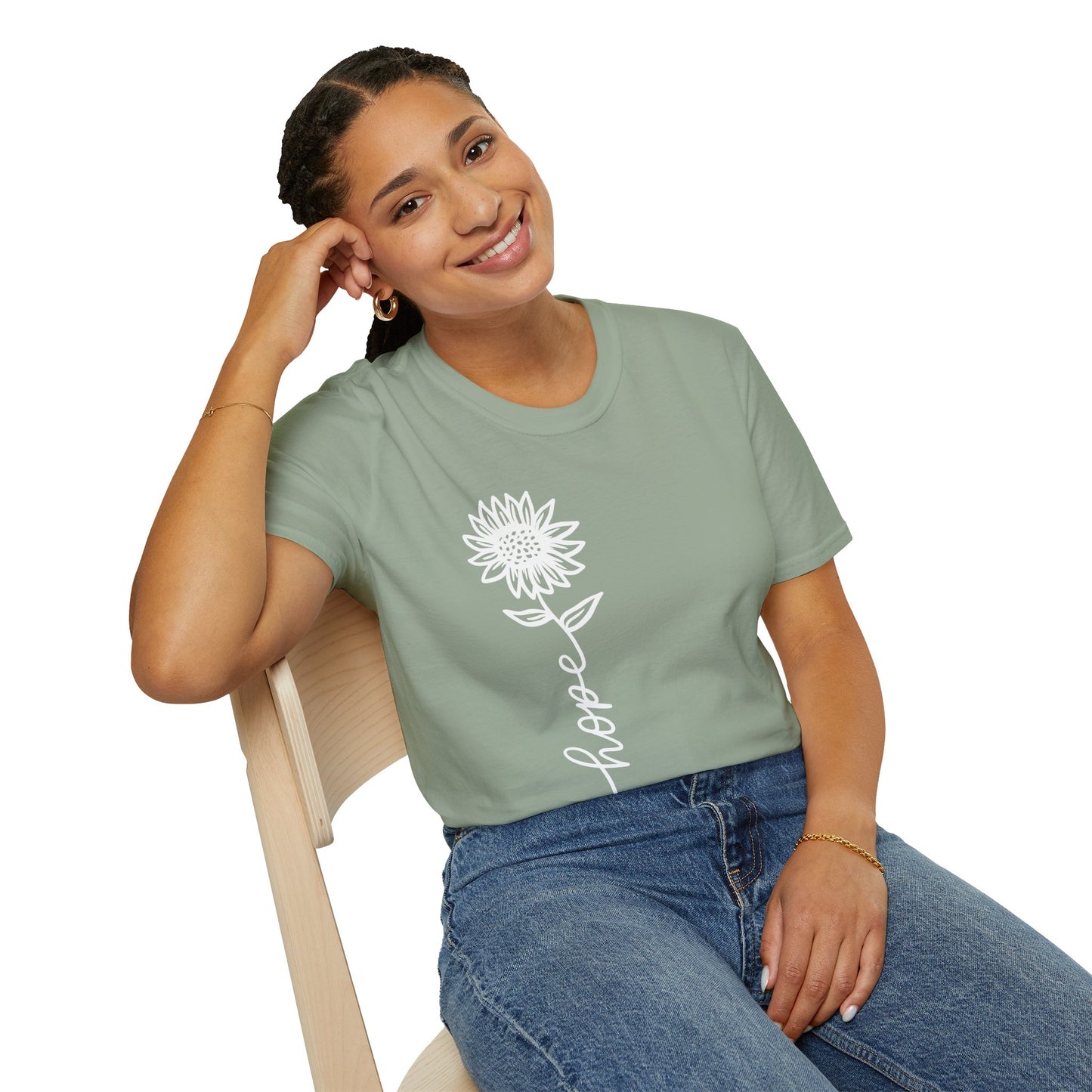 Hope-Inspired Unisex Softstyle T-Shirt - Floral Design for Everyday Wear