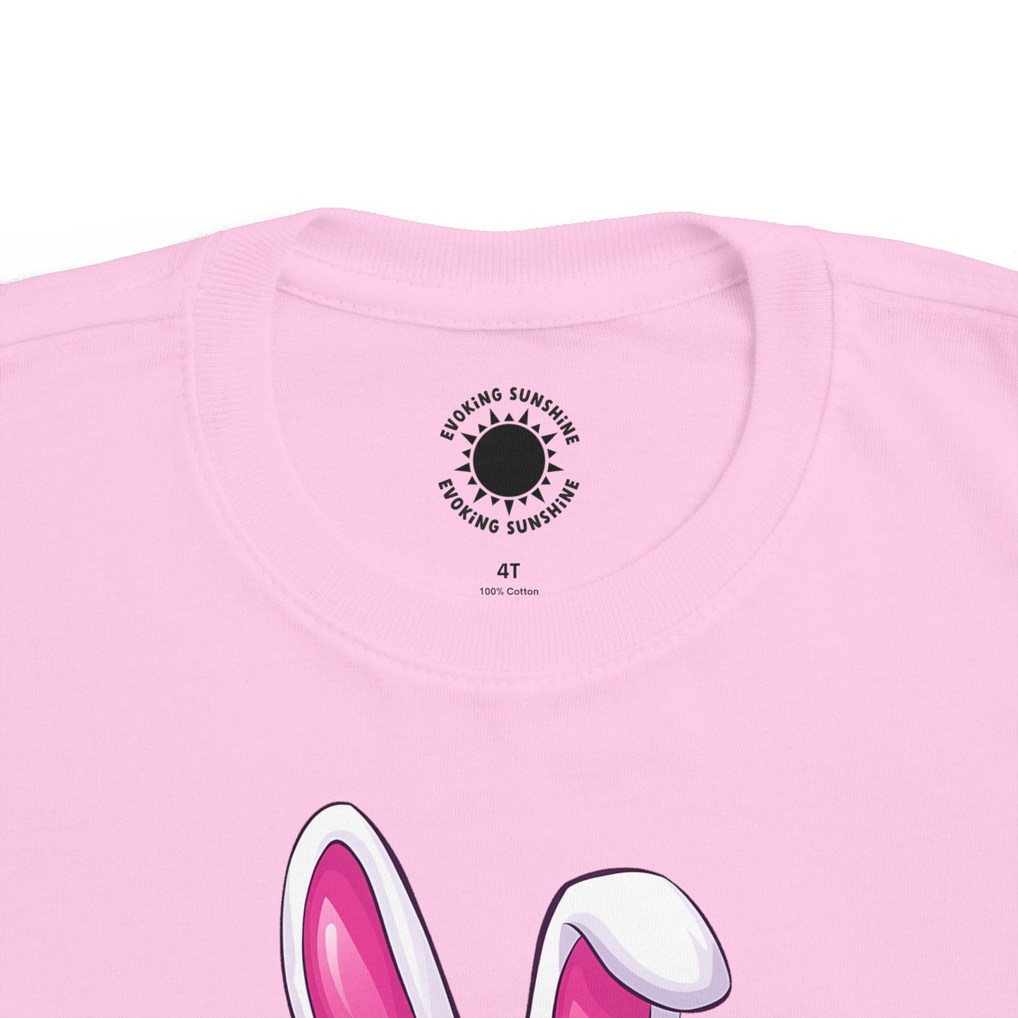Personalized Cute Easter Bunny Toddler T-Shirt with Colorful Eggs