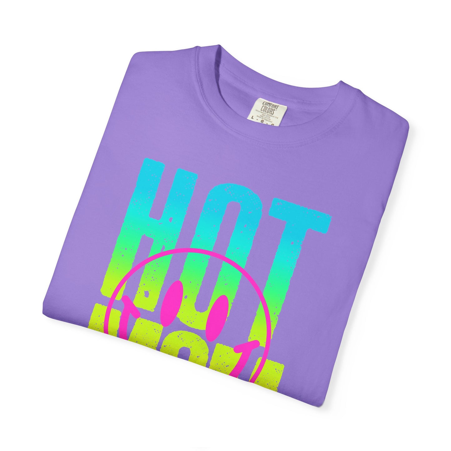 Neon Hot Mom Summer Unisex T-shirt, Neon Smile Face Shirt, Trendy Summer Tee, Cute Smiley Face Top, Casual Summer Apparel