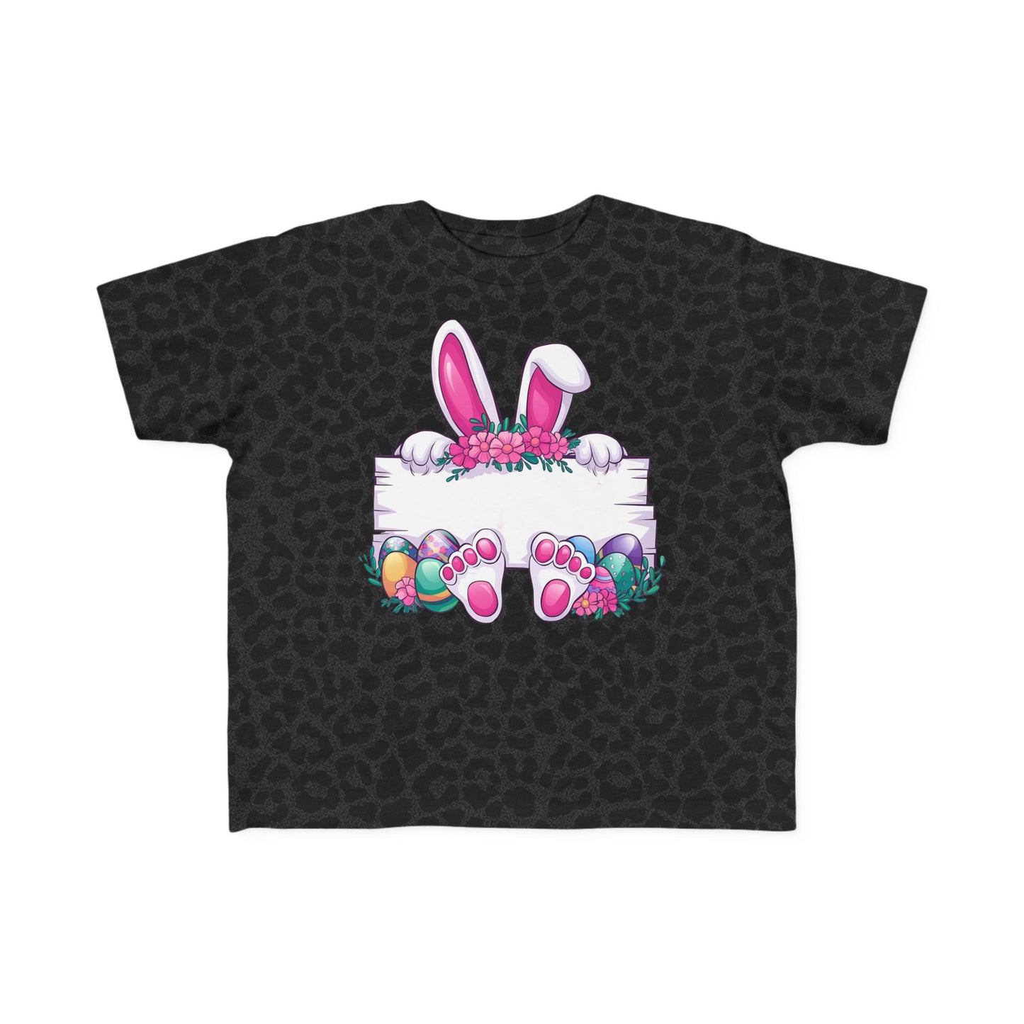 Personalized Cute Easter Bunny Toddler T-Shirt with Colorful Eggs