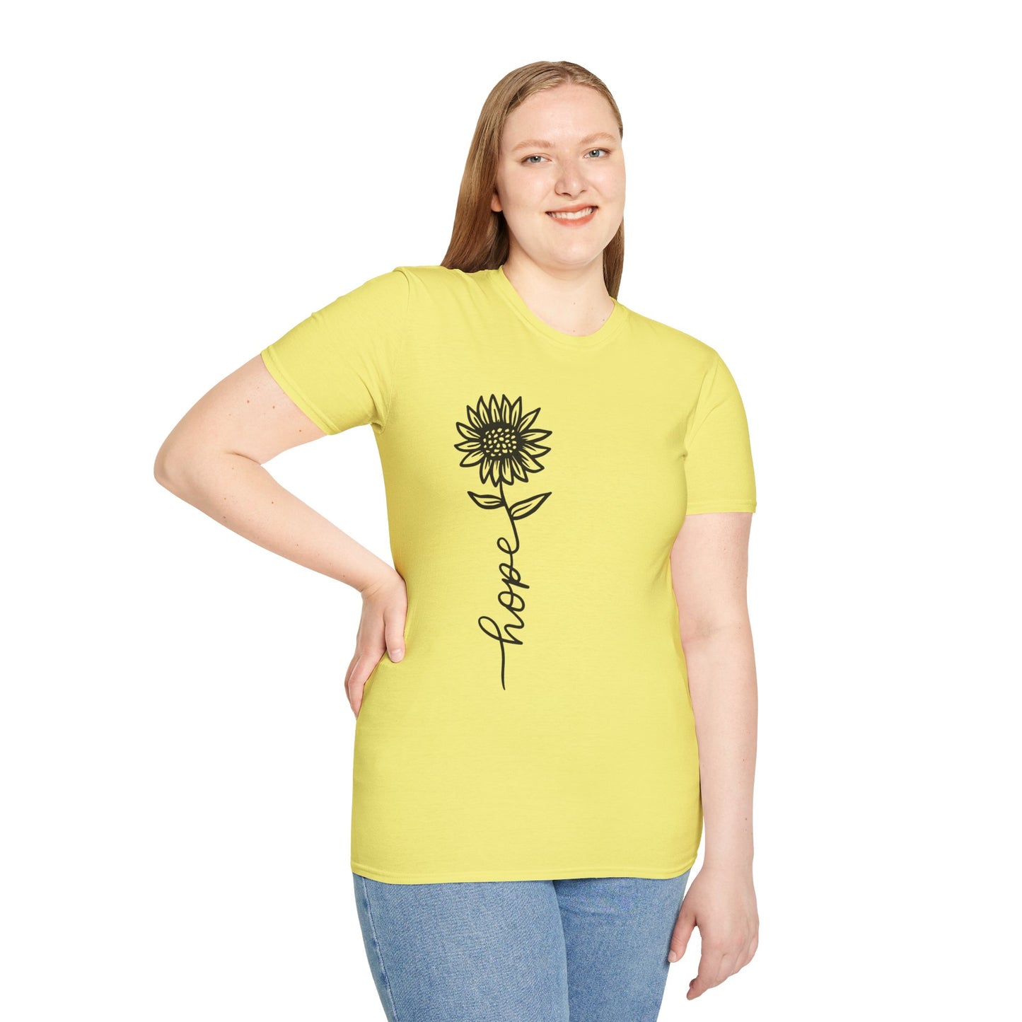 Hope-Inspired Unisex Softstyle T-Shirt - Floral Design for Everyday Wear