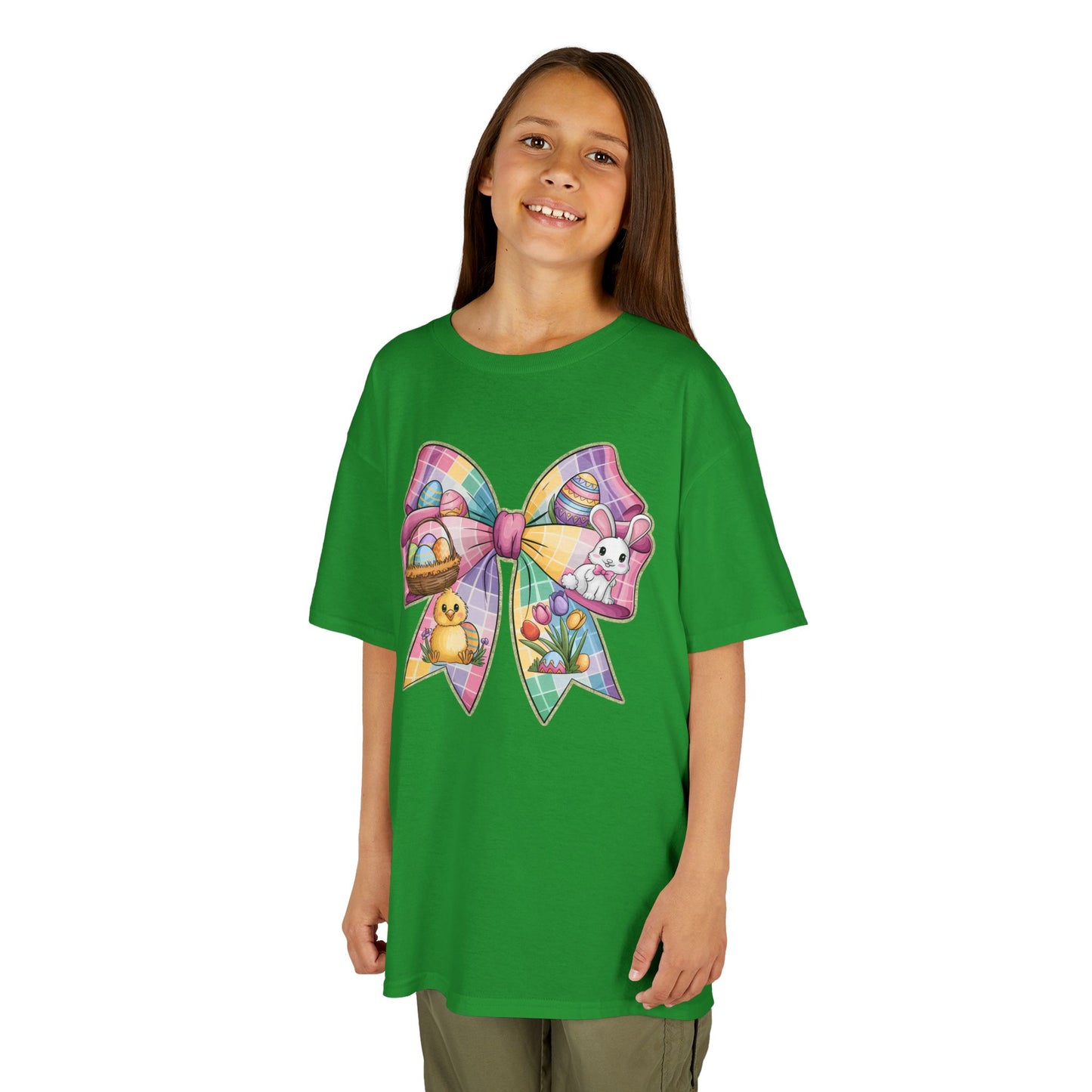 Easter Bunny Kids Tee - Cute Colorful Bow Design