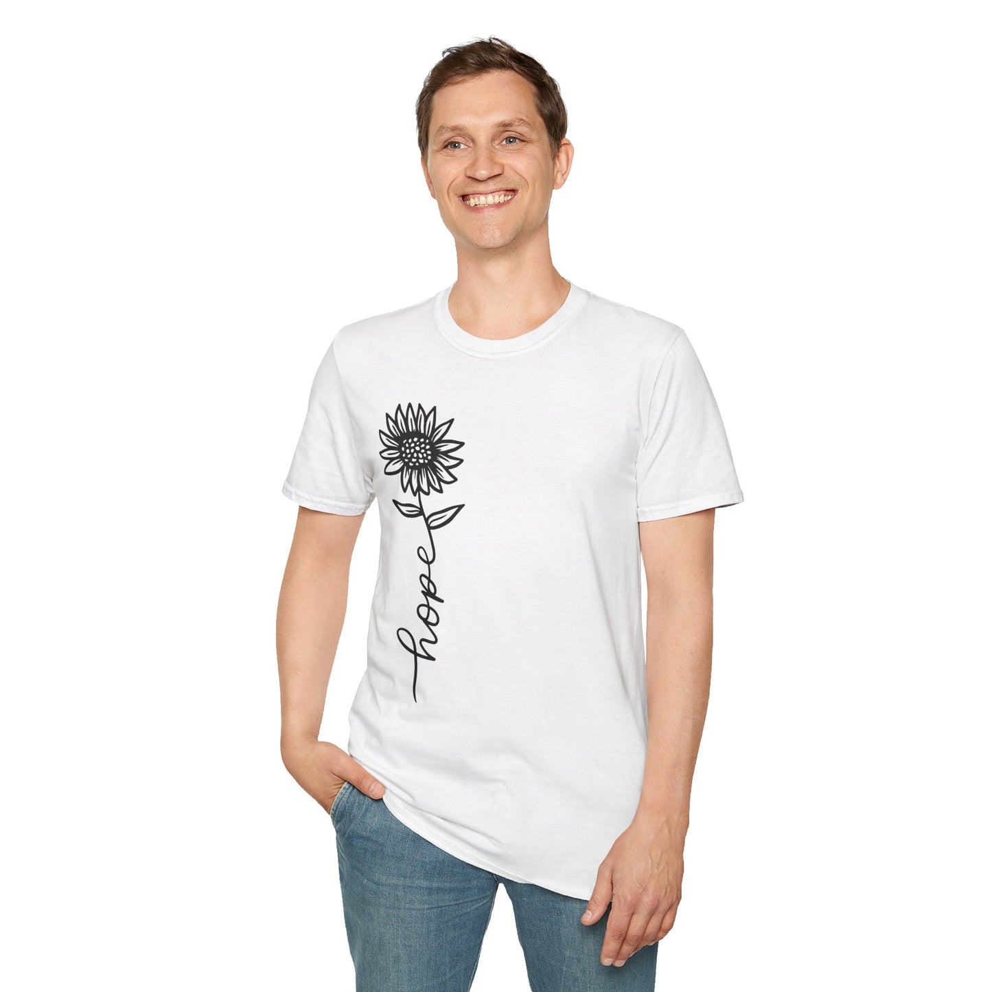 Hope-Inspired Unisex Softstyle T-Shirt - Floral Design for Everyday Wear