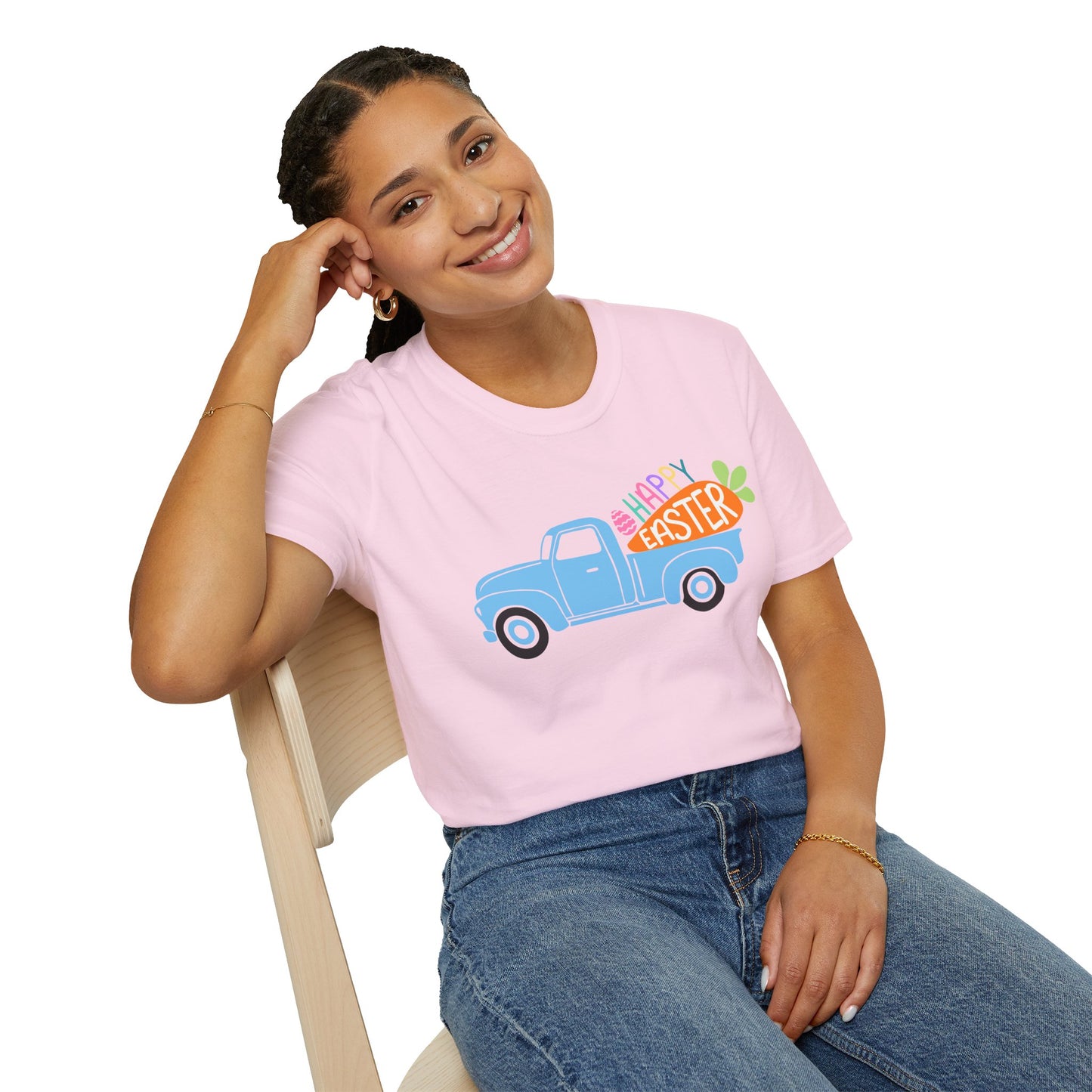 Happy Easter Vintage Truck Unisex Softstyle T-Shirt