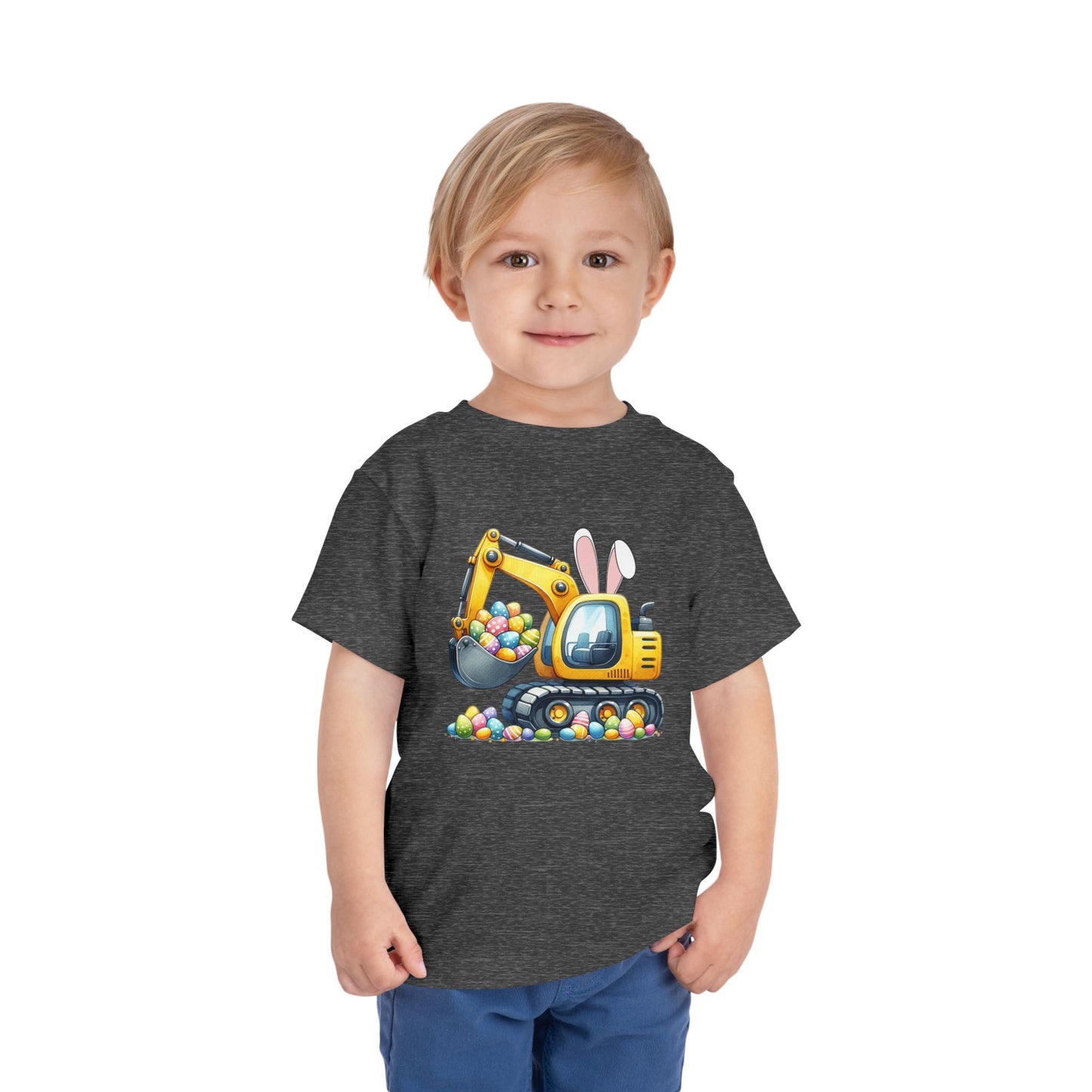 Toddler Easter Bunny Excavator Tee - Fun Spring Kids T-Shirt