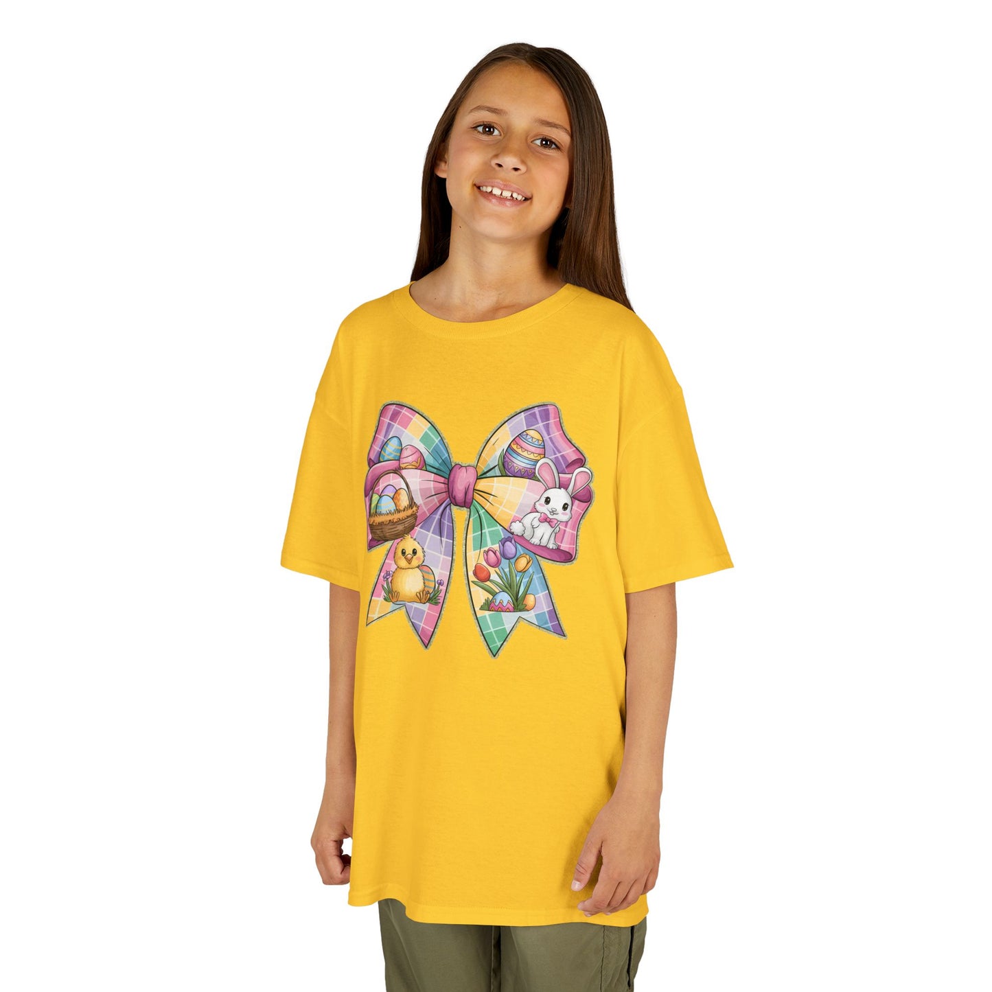Easter Bunny Kids Tee - Cute Colorful Bow Design