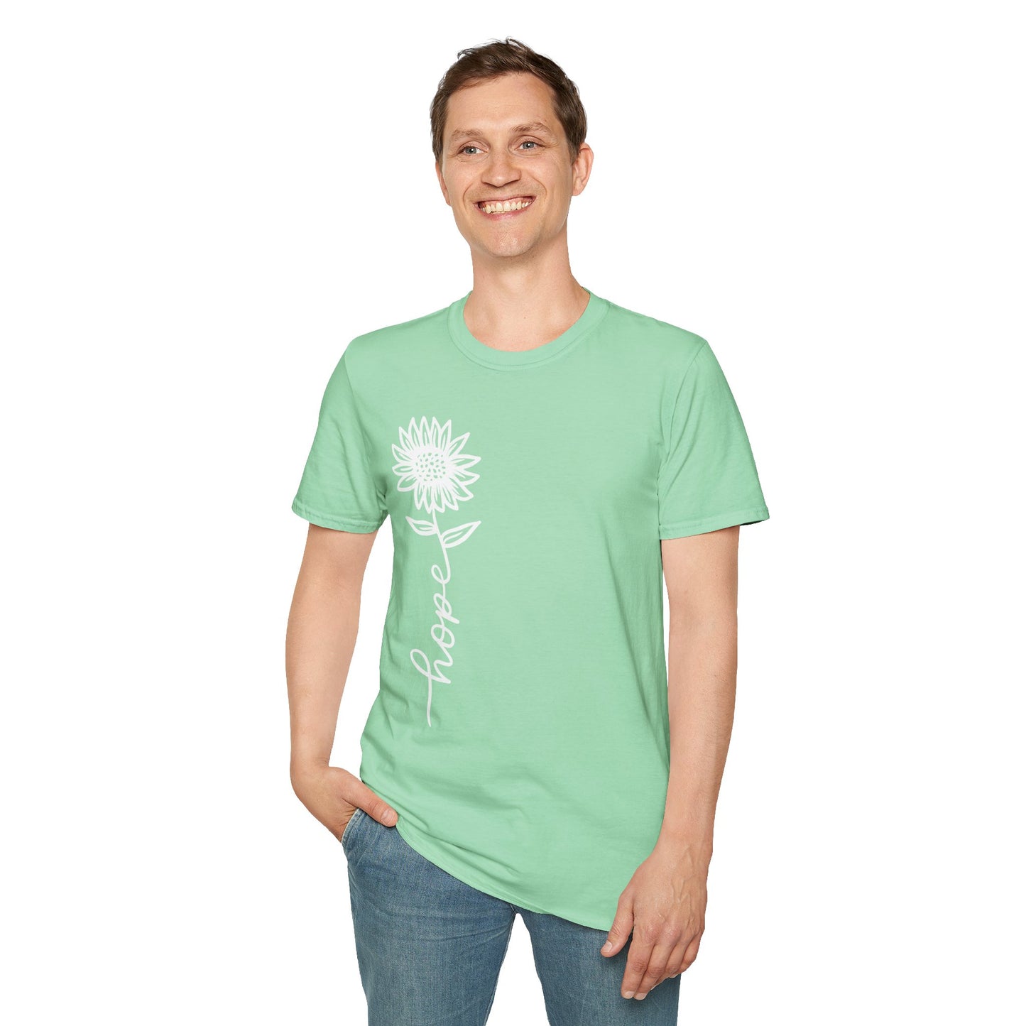 Hope-Inspired Unisex Softstyle T-Shirt - Floral Design for Everyday Wear