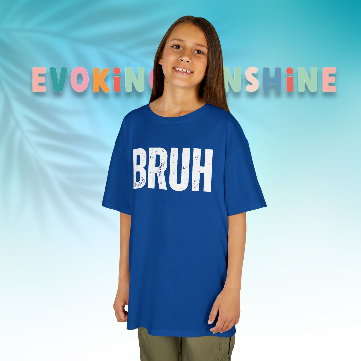 Kids Heavy Cotton™ Tee - Funny 'BRUH' Shirt for Boys & Girls, Casual Kids Wear, Gift for Birthdays, Anniversaries, Humor Apparel