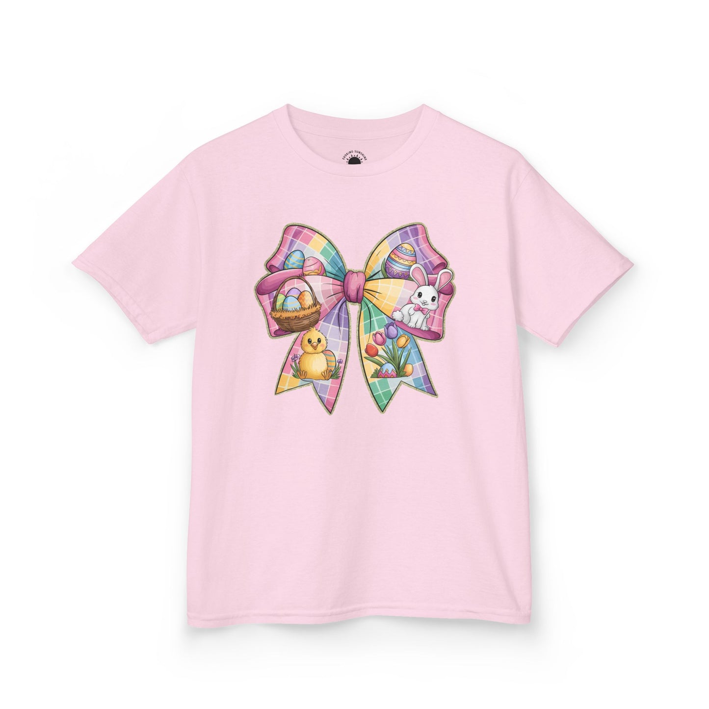 Easter Bunny Kids Tee - Cute Colorful Bow Design