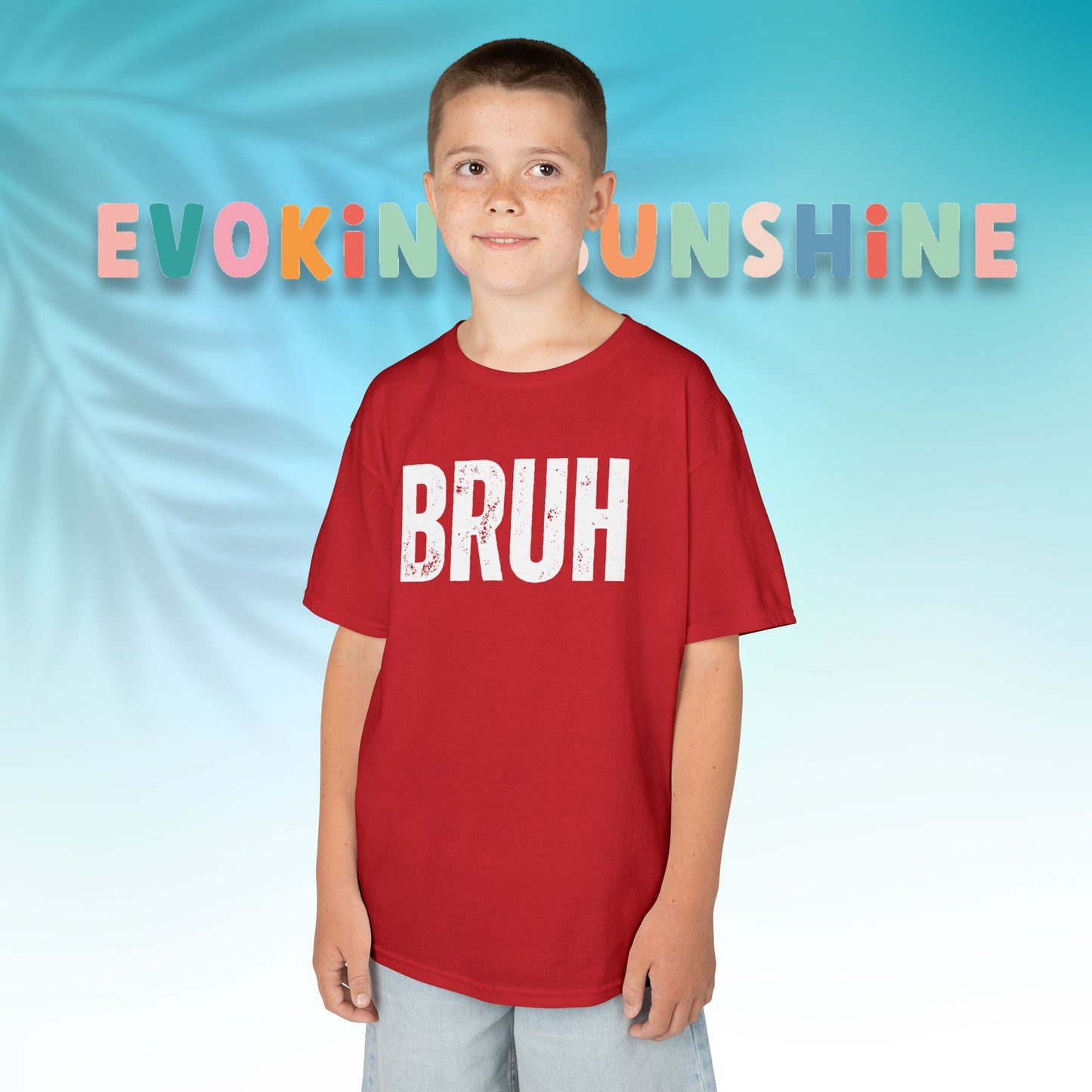 Kids Heavy Cotton™ Tee - Funny 'BRUH' Shirt for Boys & Girls, Casual Kids Wear, Gift for Birthdays, Anniversaries, Humor Apparel