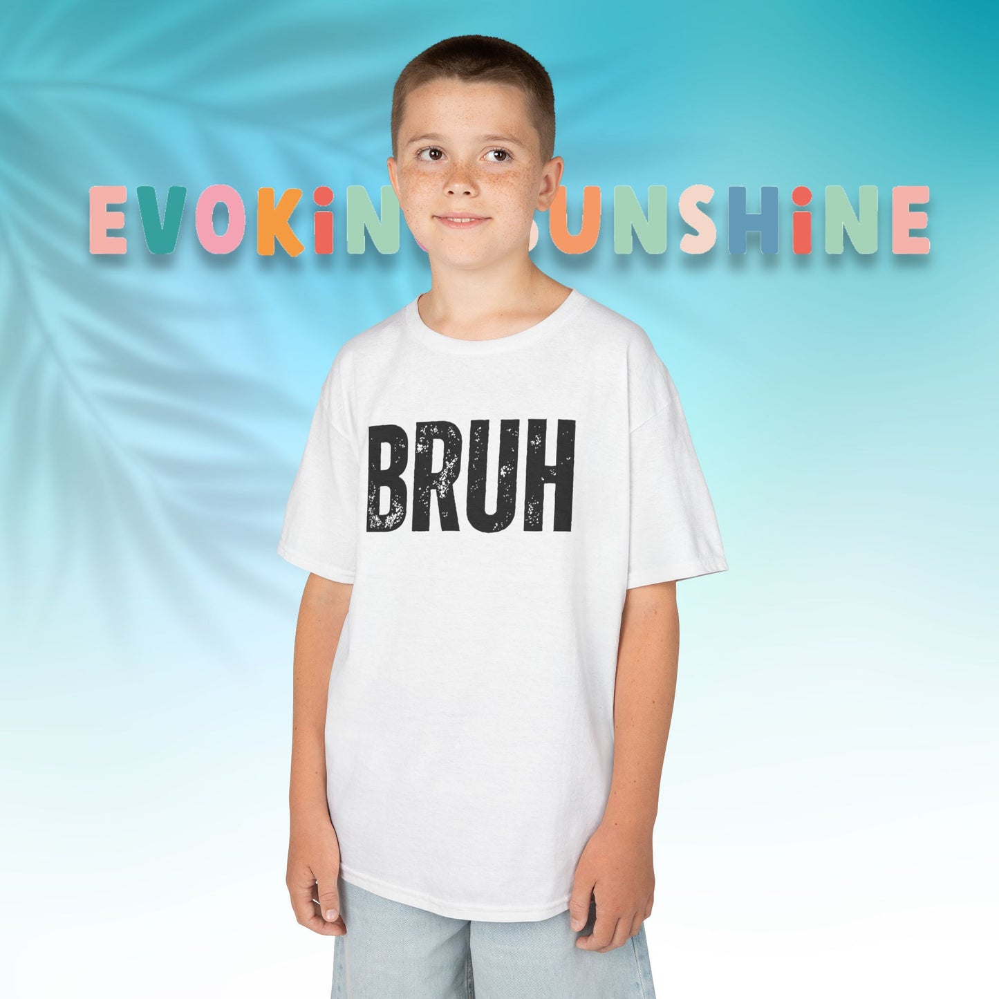 Kids Heavy Cotton™ Tee - Funny 'BRUH' Shirt for Boys & Girls, Casual Kids Wear, Gift for Birthdays, Anniversaries, Humor Apparel