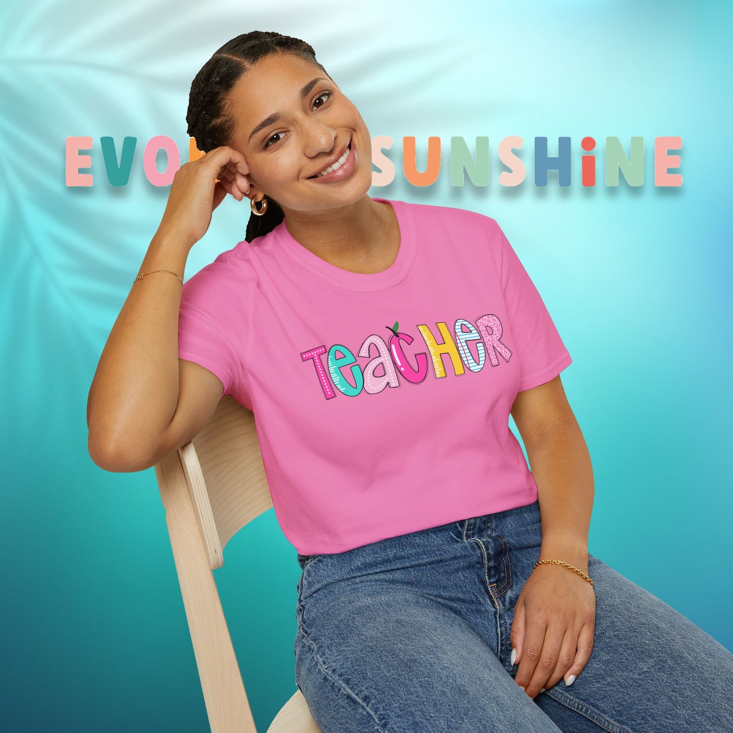 Colorful Teacher T-Shirt, Gift for Teachers, Cute Appreciation Shirt, Back to School Tee, Classroom Outfit, Teacher Gifts