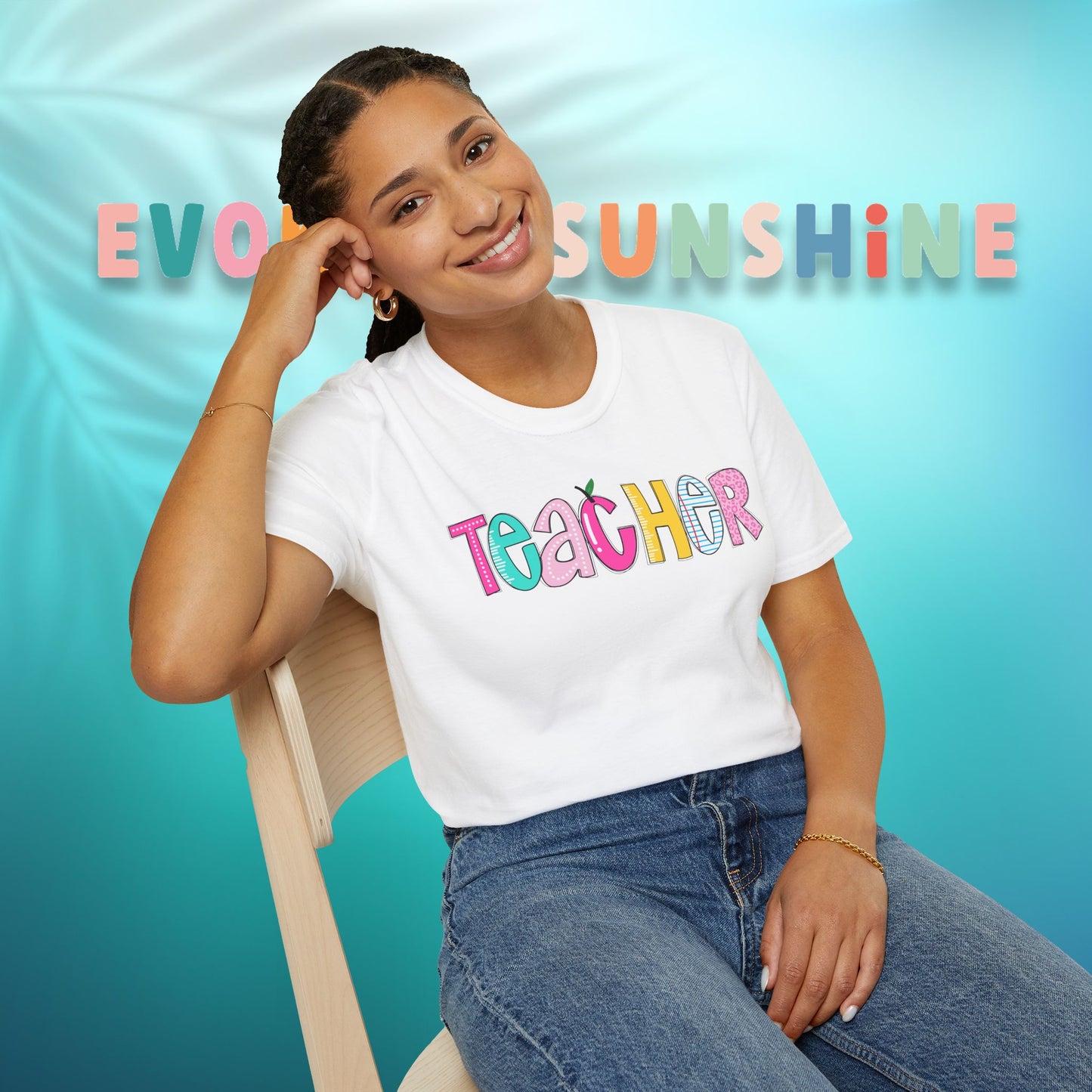 Colorful Teacher T-Shirt, Gift for Teachers, Cute Appreciation Shirt, Back to School Tee, Classroom Outfit, Teacher Gifts