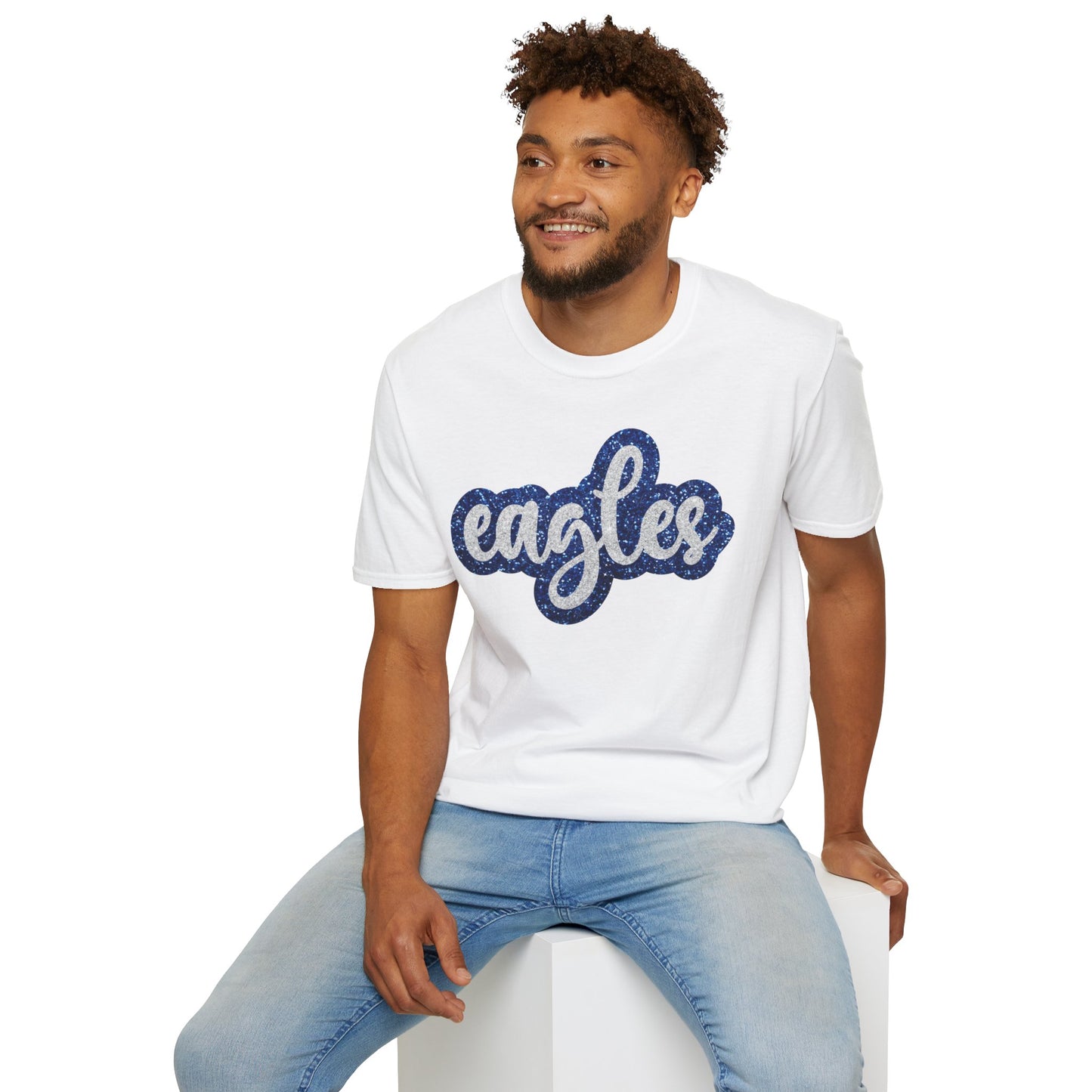 Eagles Faux Glitter Spirit T-Shirt - School - Sports - Celebration - Fan Shirt