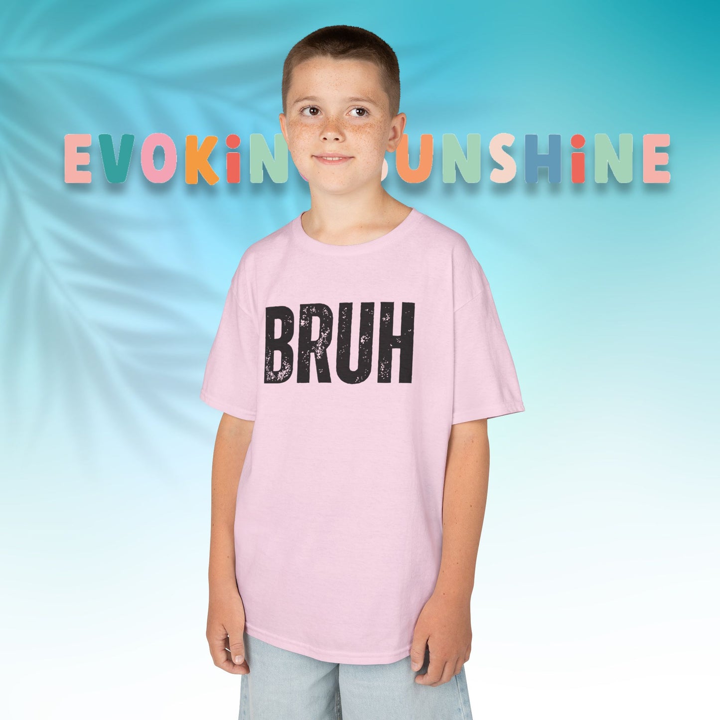 Kids Heavy Cotton™ Tee - Funny 'BRUH' Shirt for Boys & Girls, Casual Kids Wear, Gift for Birthdays, Anniversaries, Humor Apparel