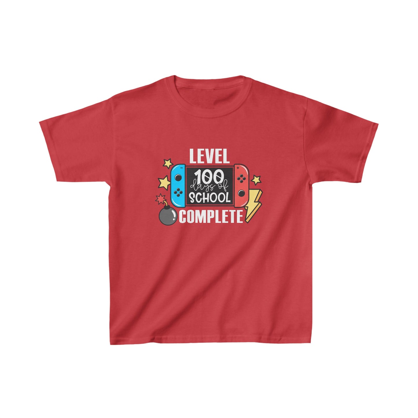 Level 100 Days Unlocked Shirt – Power Up Your Celebration! - Celebration School Shirt - Kids Heavy Cotton™ Tee