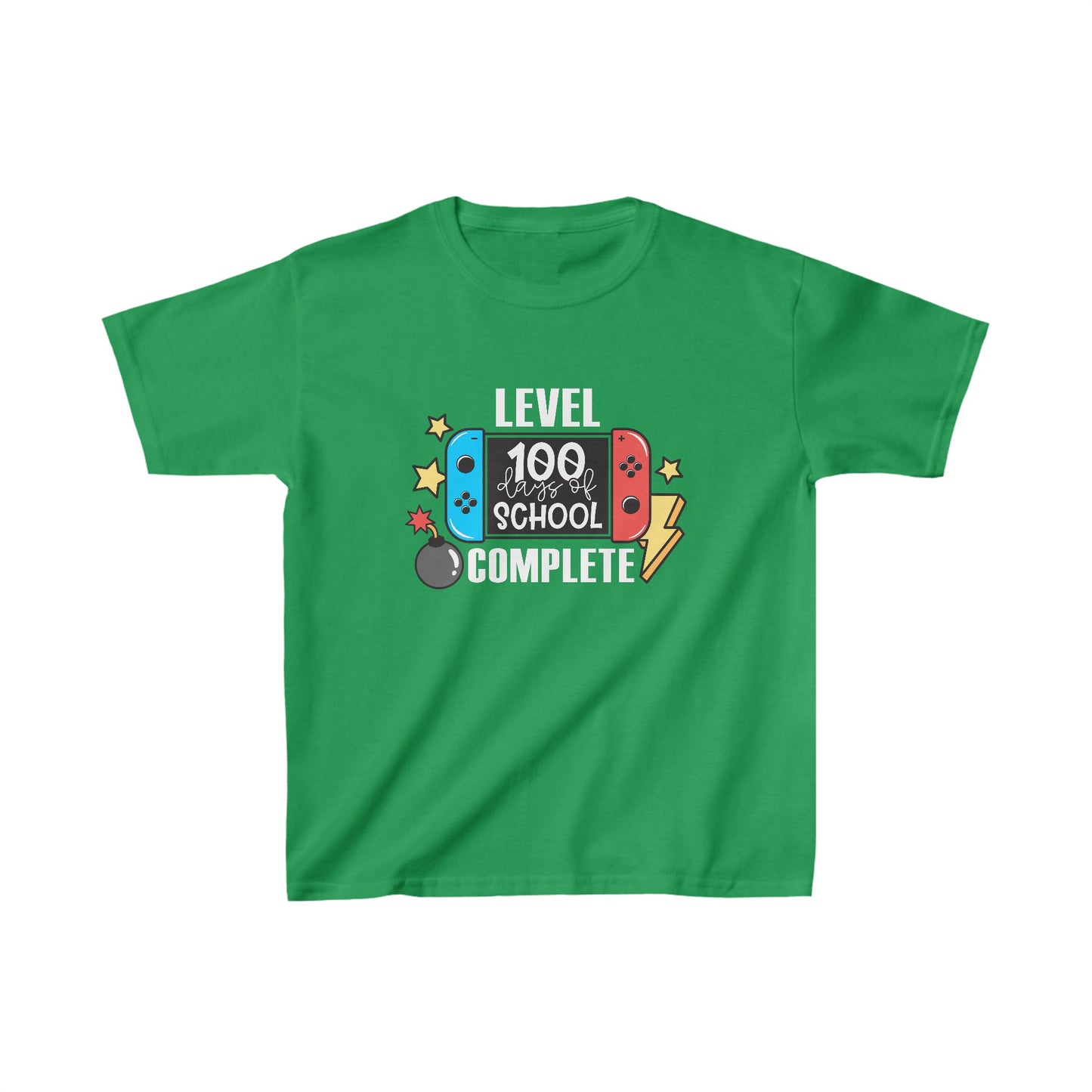 Level 100 Days Unlocked Shirt – Power Up Your Celebration! - Celebration School Shirt - Kids Heavy Cotton™ Tee