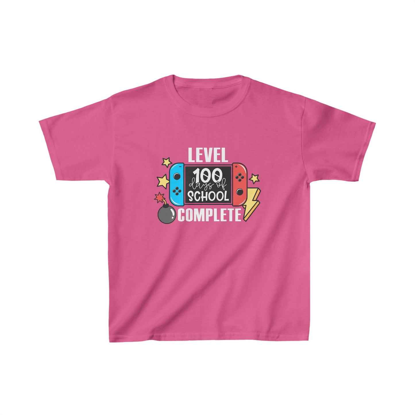 Level 100 Days Unlocked Shirt – Power Up Your Celebration! - Celebration School Shirt - Kids Heavy Cotton™ Tee
