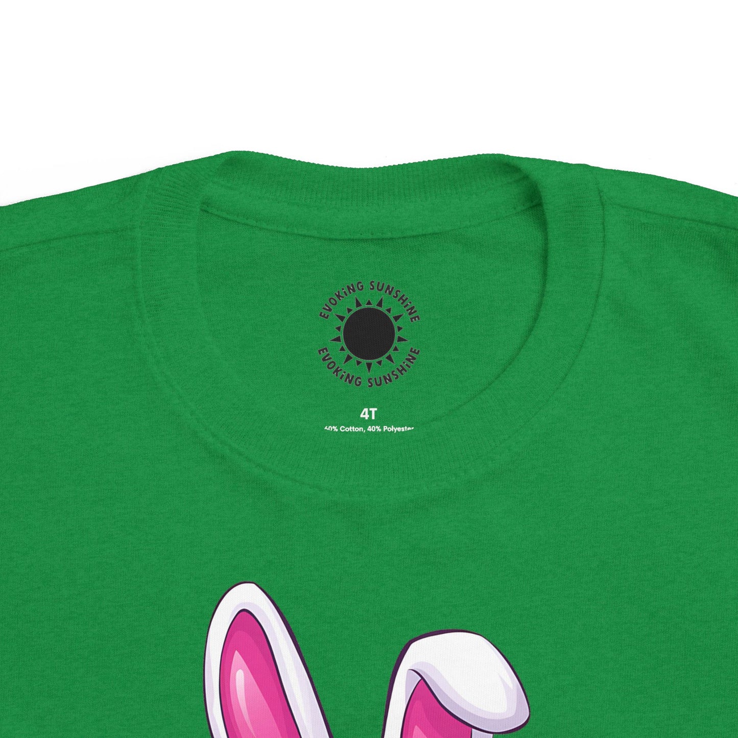 Personalized Cute Easter Bunny Toddler T-Shirt with Colorful Eggs
