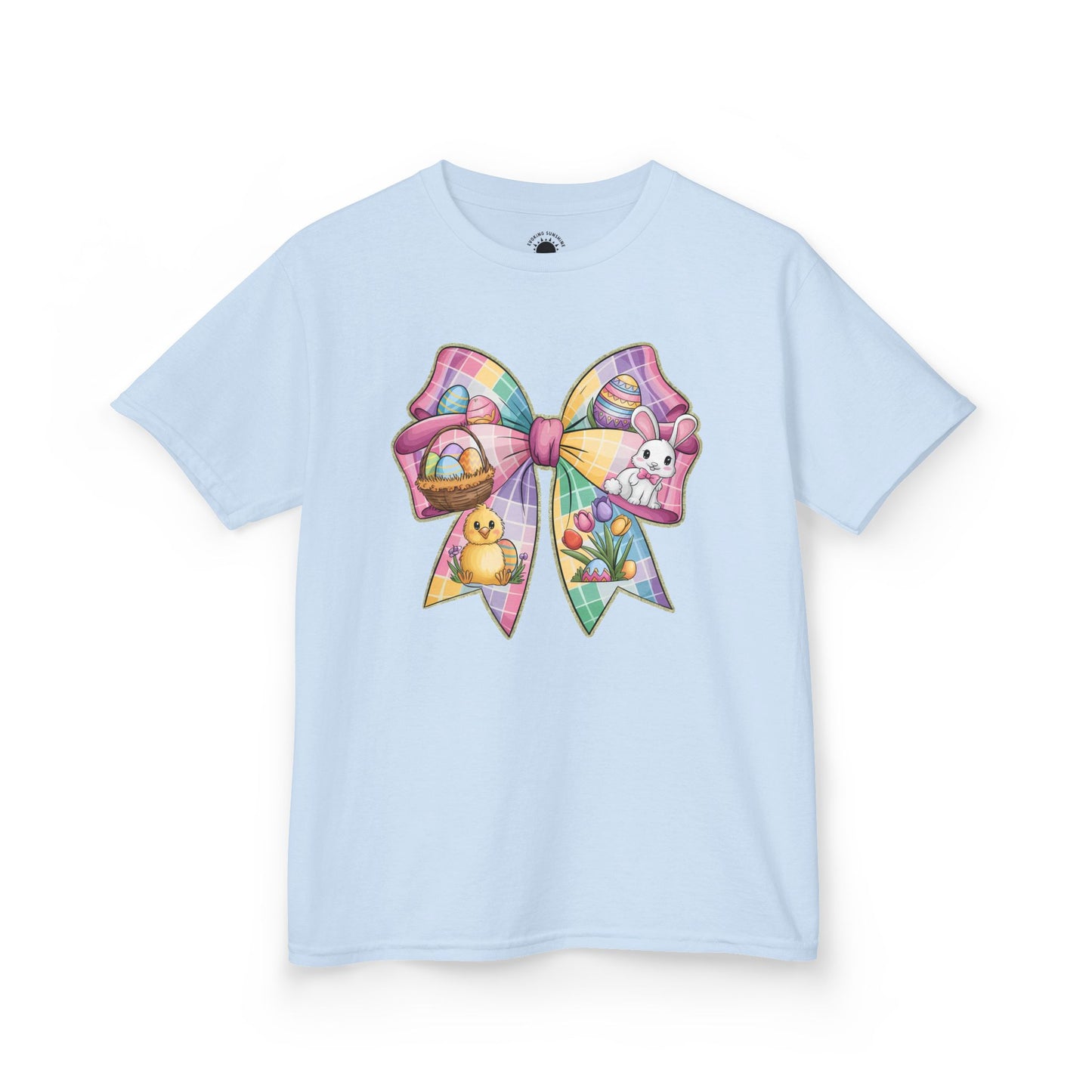 Easter Bunny Kids Tee - Cute Colorful Bow Design