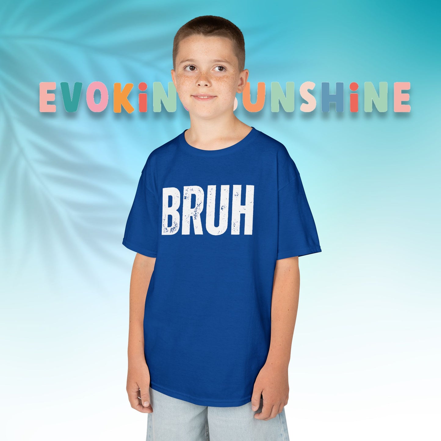Kids Heavy Cotton™ Tee - Funny 'BRUH' Shirt for Boys & Girls, Casual Kids Wear, Gift for Birthdays, Anniversaries, Humor Apparel