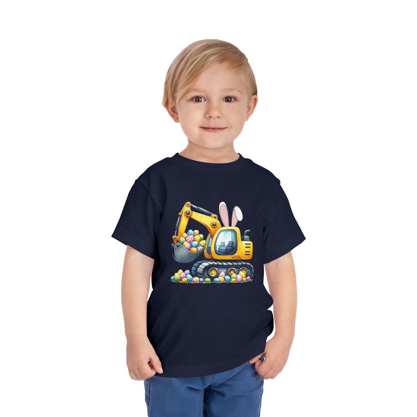 Toddler Easter Bunny Excavator Tee - Fun Spring Kids T-Shirt
